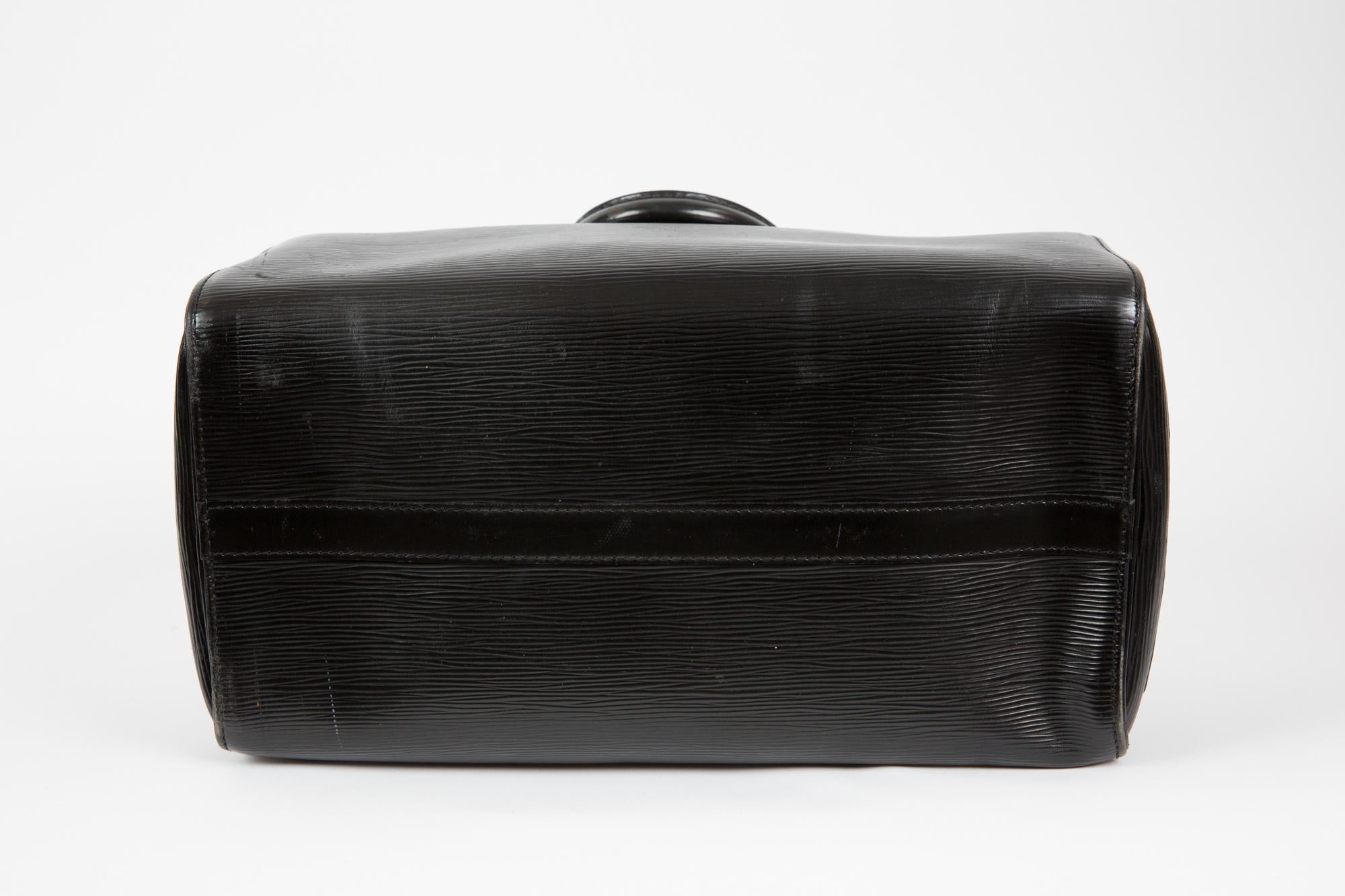 Louis Vuitton Black Leather Epi Speedy 35 Bag  1