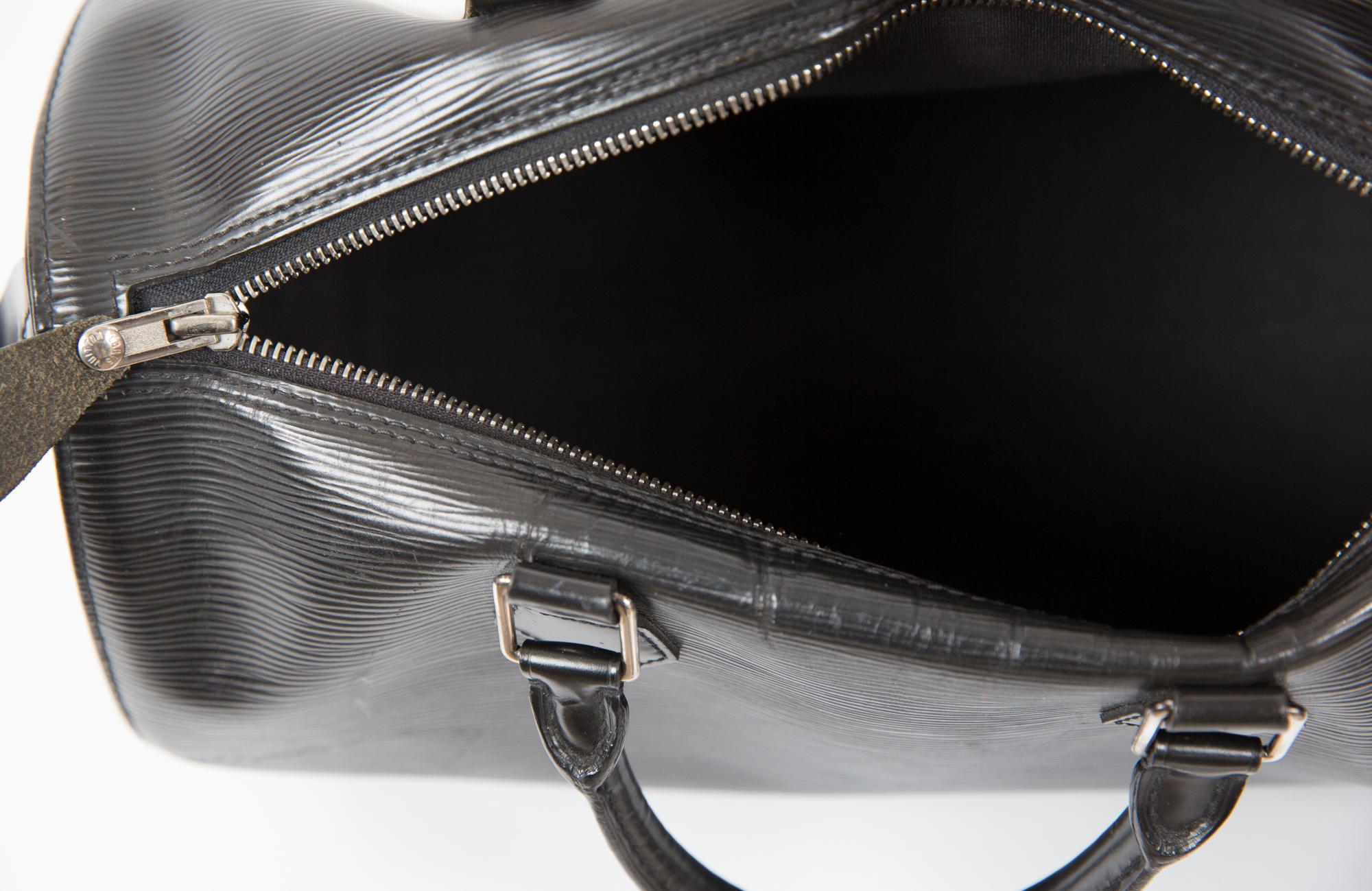 Louis Vuitton Black Leather Epi Speedy 35 Bag  2