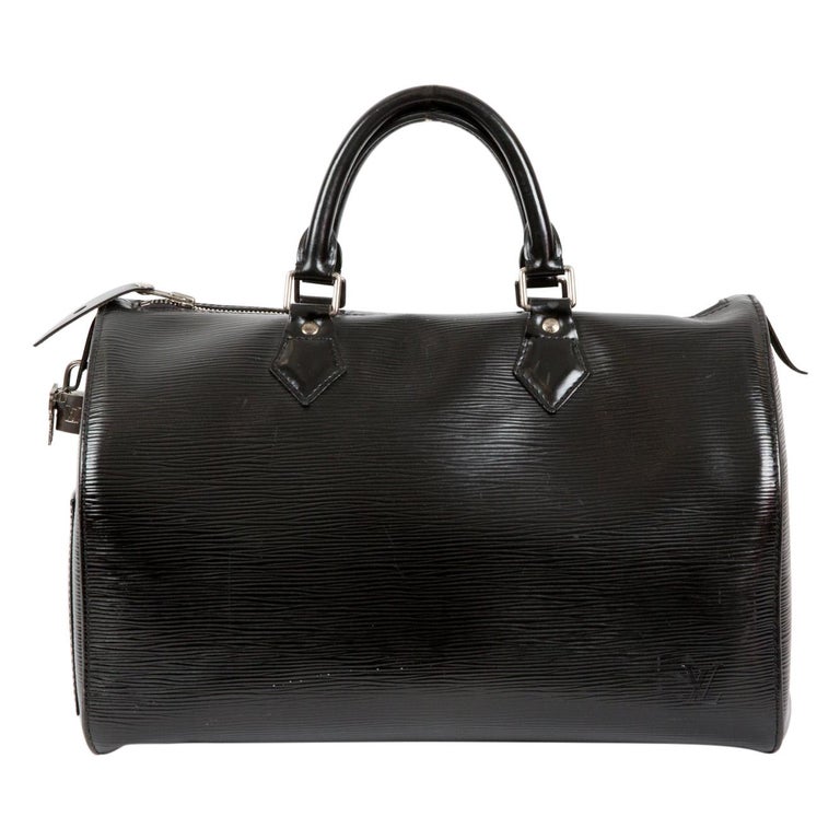 Louis Vuitton Black Leather Epi Speedy 35 Bag For Sale at 1stdibs