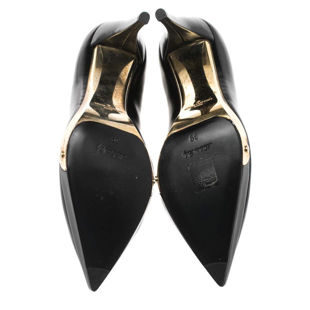 Louis Vuitton Black Leather Eyeline Pointed Toe Pumps Size 39 2