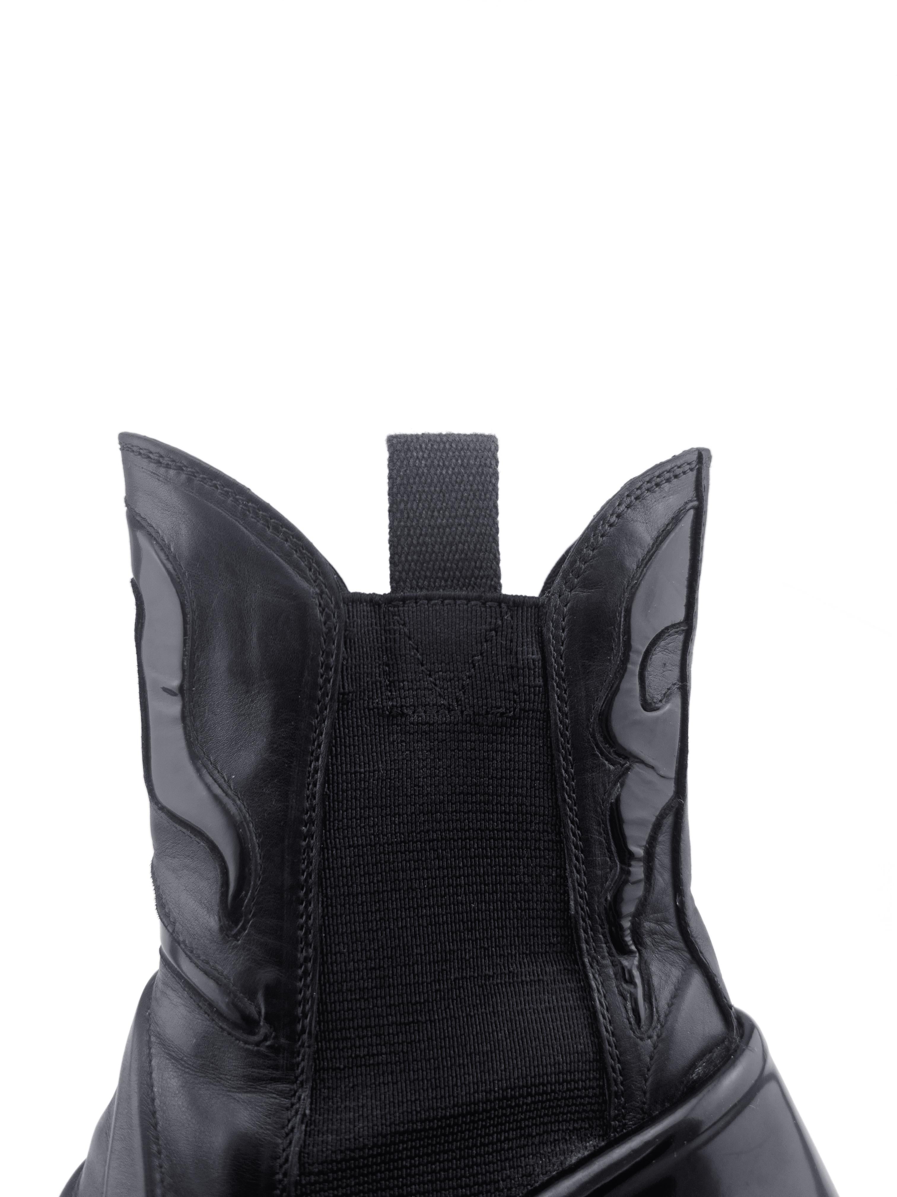 Louis Vuitton Black Leather “Fireball” Western Cowboy Style Ankle Boots 3