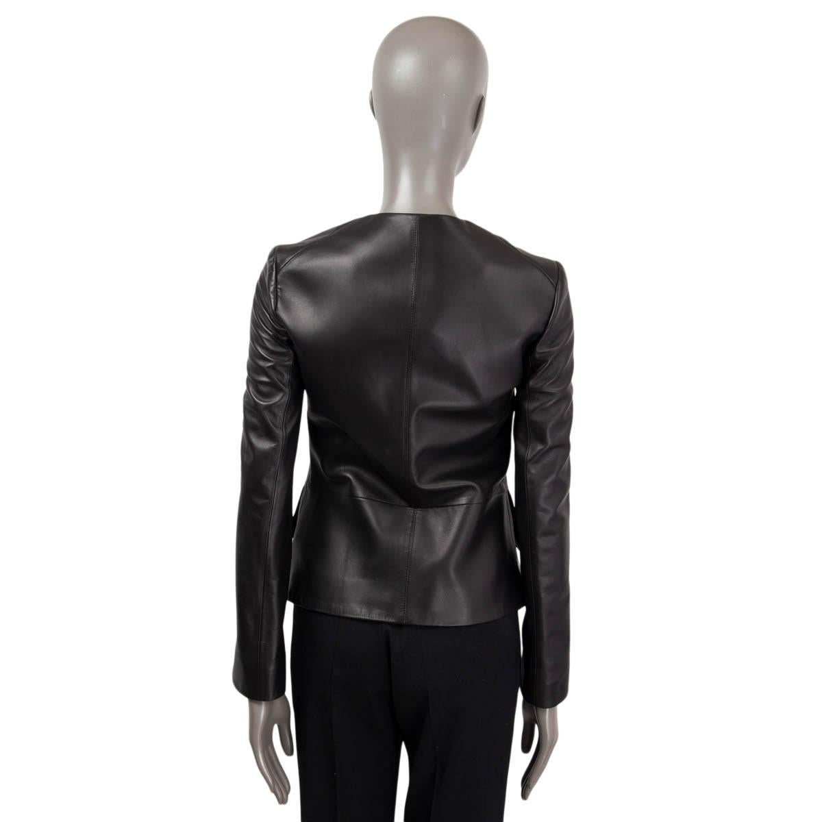LOUIS VUITTON black leather FOUR POCKET Jacket 38 S For Sale 1