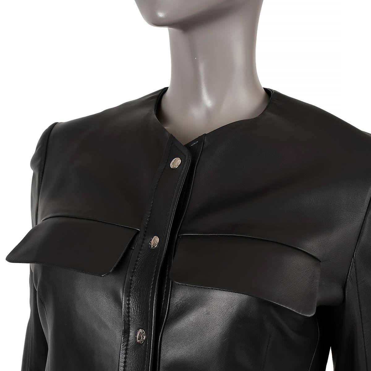 LOUIS VUITTON black leather FOUR POCKET Jacket 38 S For Sale 2