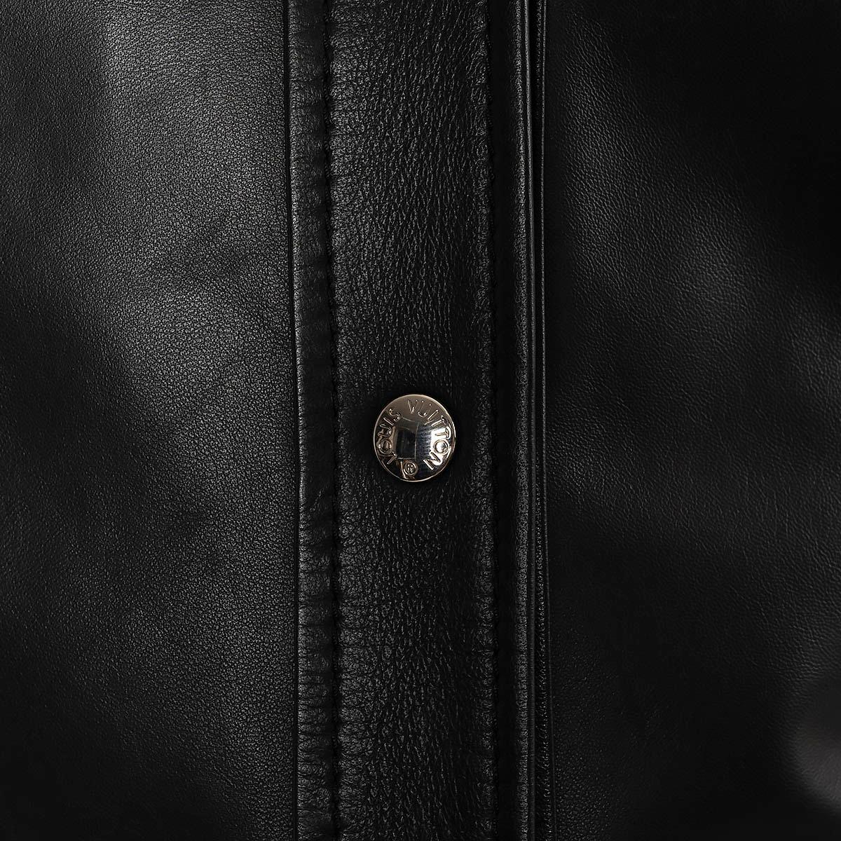 LOUIS VUITTON black leather FOUR POCKET Jacket 38 S For Sale 3
