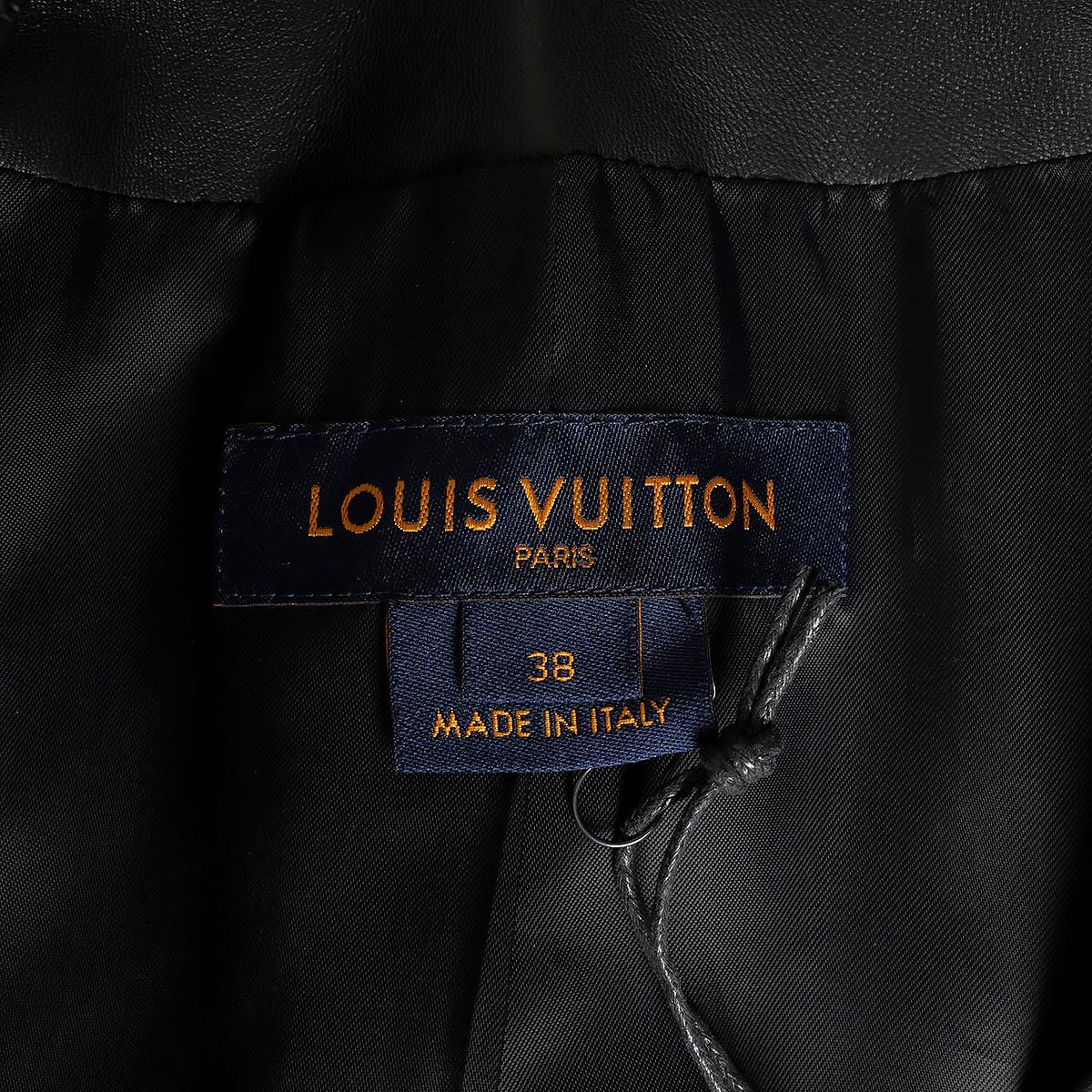 LOUIS VUITTON black leather FOUR POCKET Jacket 38 S For Sale 4