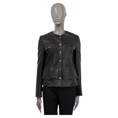 LOUIS VUITTON Veste FOUR POCKET en cuir noir 38 S