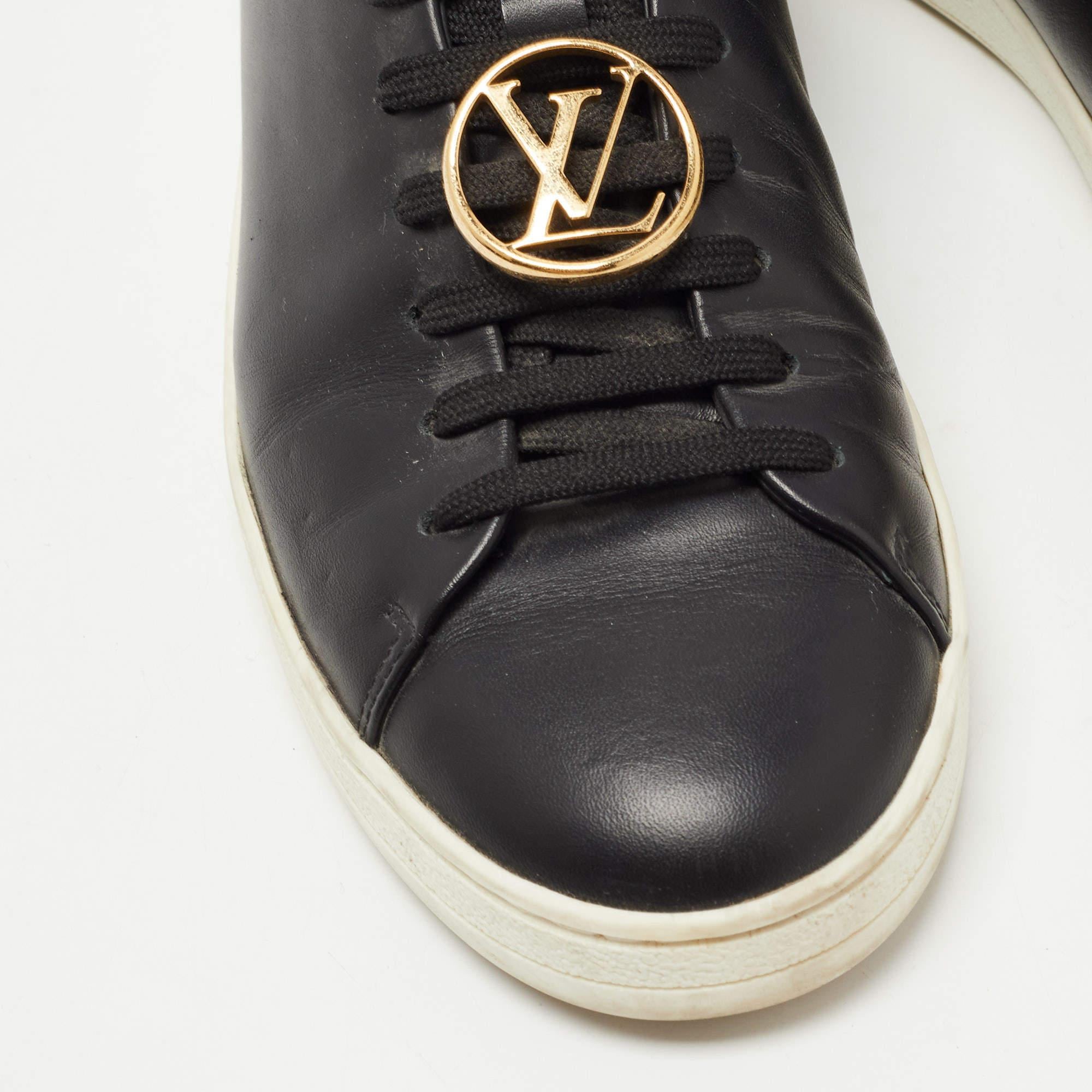 Louis Vuitton Black Leather Frontrow Sneakers Size 38 1