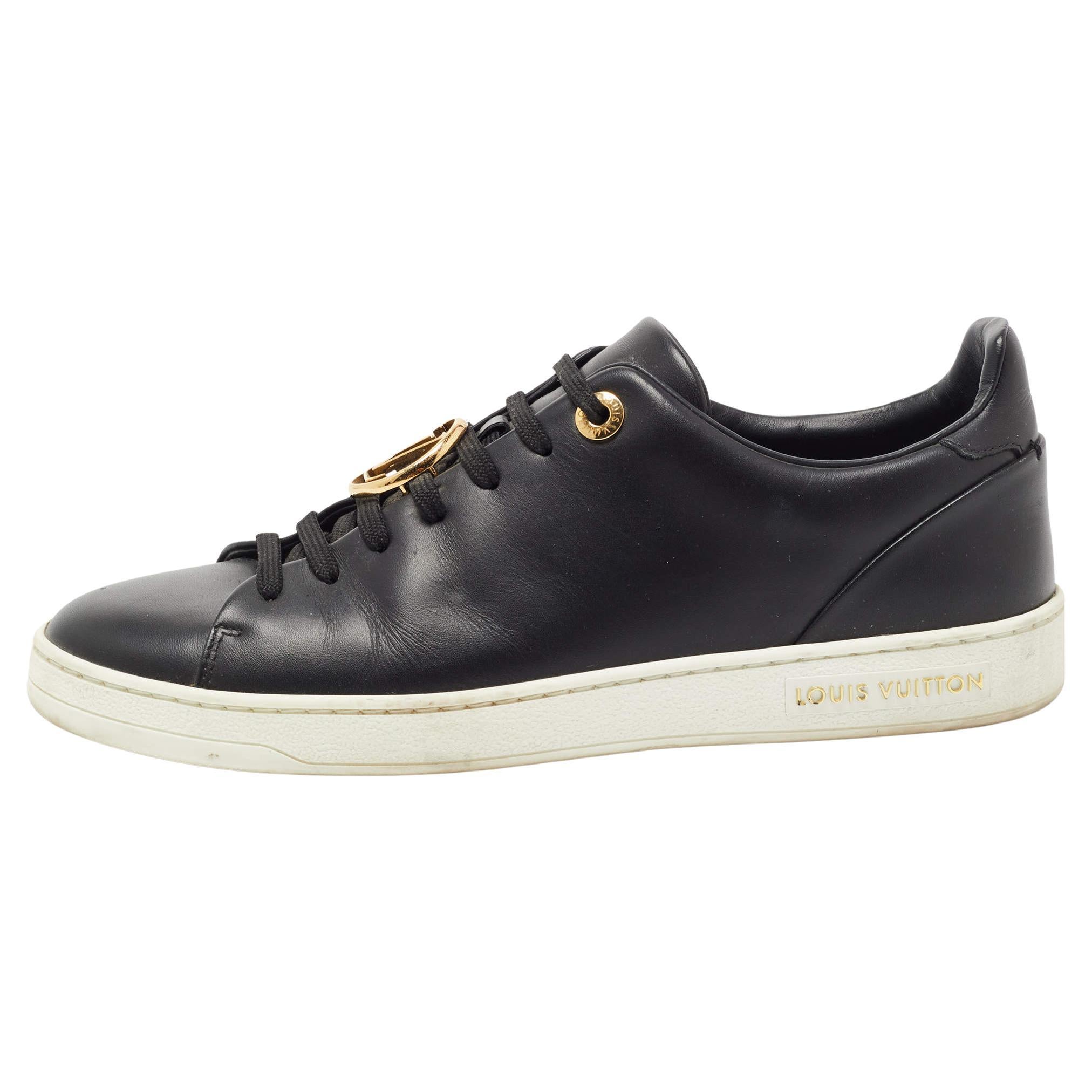 Louis Vuitton Black Leather FRONTROW Sneakers Size 38