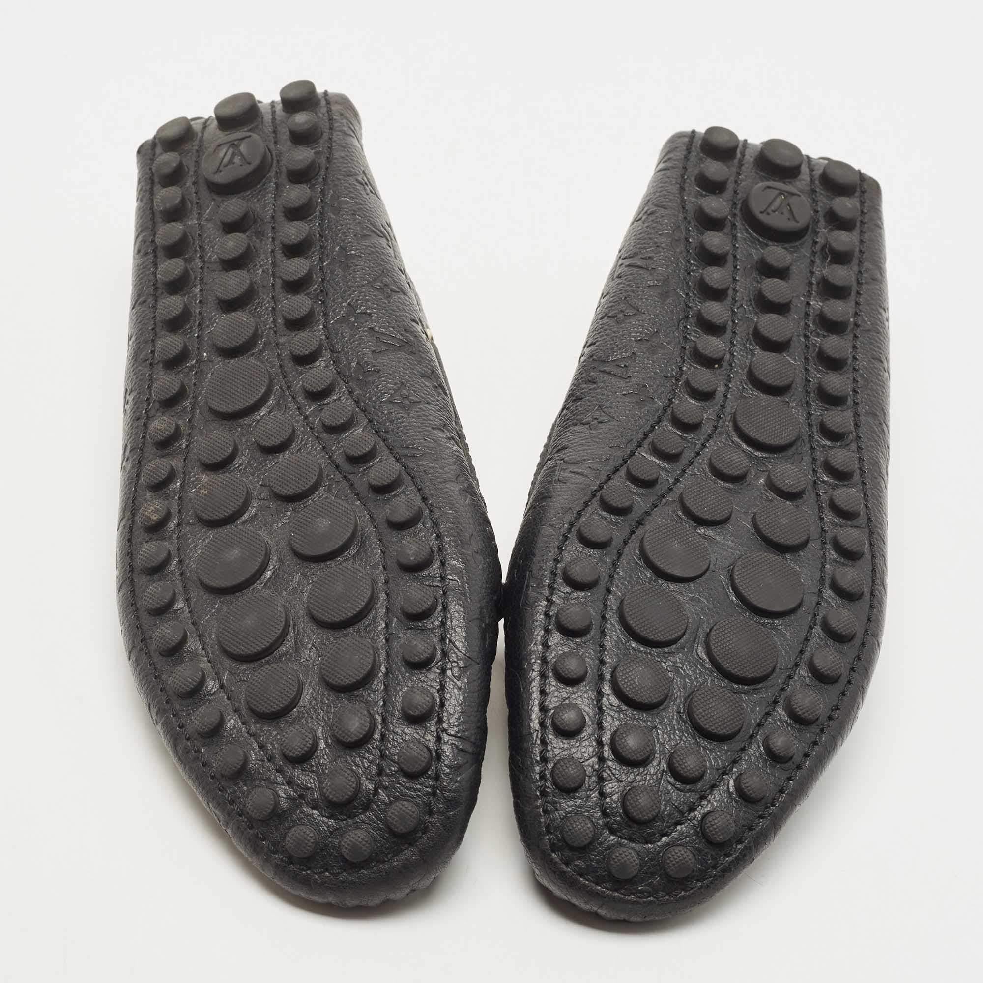 Louis Vuitton Black Leather Gloria Bow Slip On Loafers Size 37 5