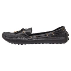 Used Louis Vuitton Black Leather Gloria Loafers Size 40