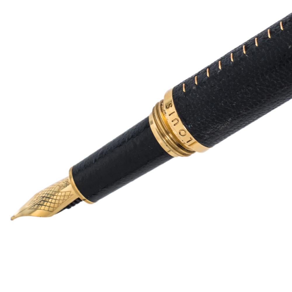 Louis Vuitton Black Leather Gold Tone Doc Fountain Pen at 1stDibs  louis  vuitton fountain pen, louis vitton pen, louis vuitton pens
