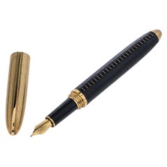Louis Vuitton Black Leather Gold Tone Doc Fountain Pen