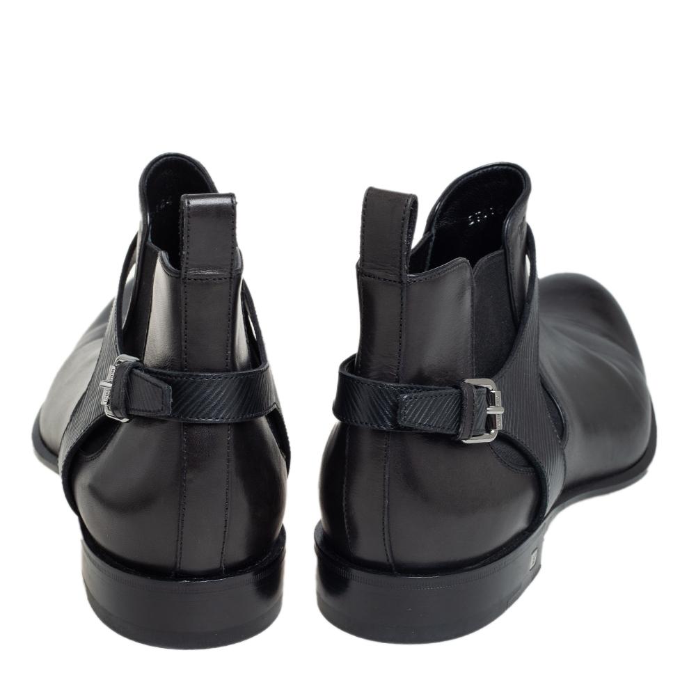 Louis Vuitton Black Leather Greenwich Ankle Boots Size 42.5 1