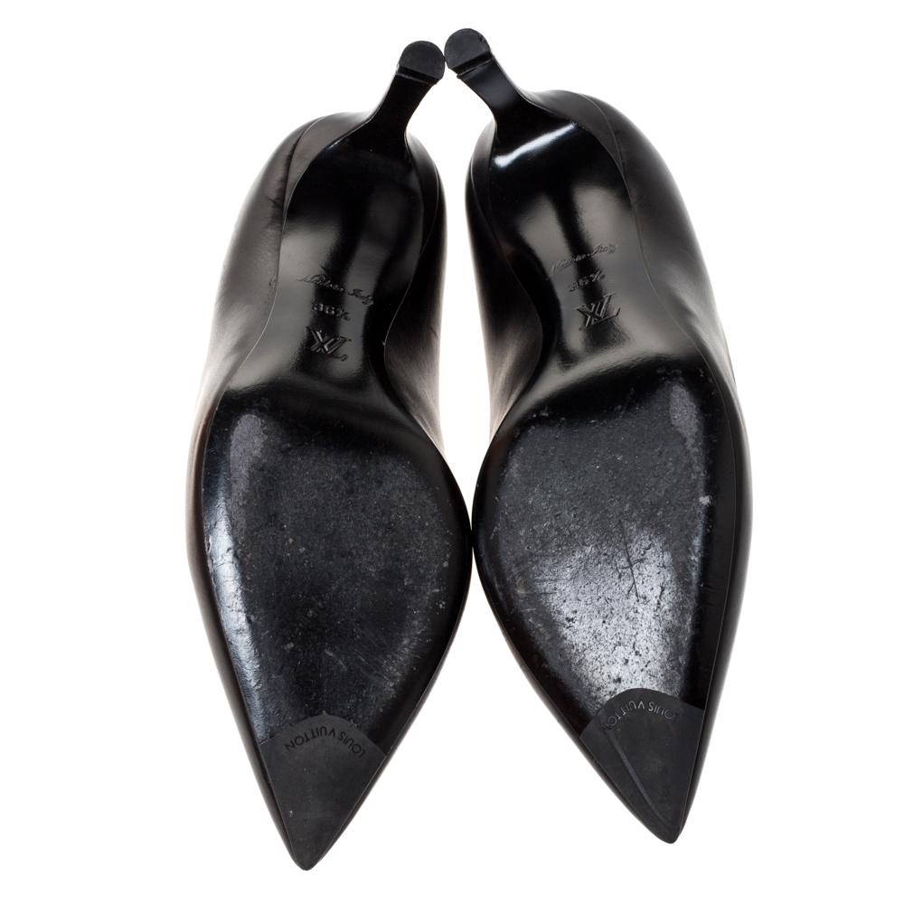 Louis Vuitton Black Leather Heartbreaker Pointed Toe Pumps Size 36.5 3
