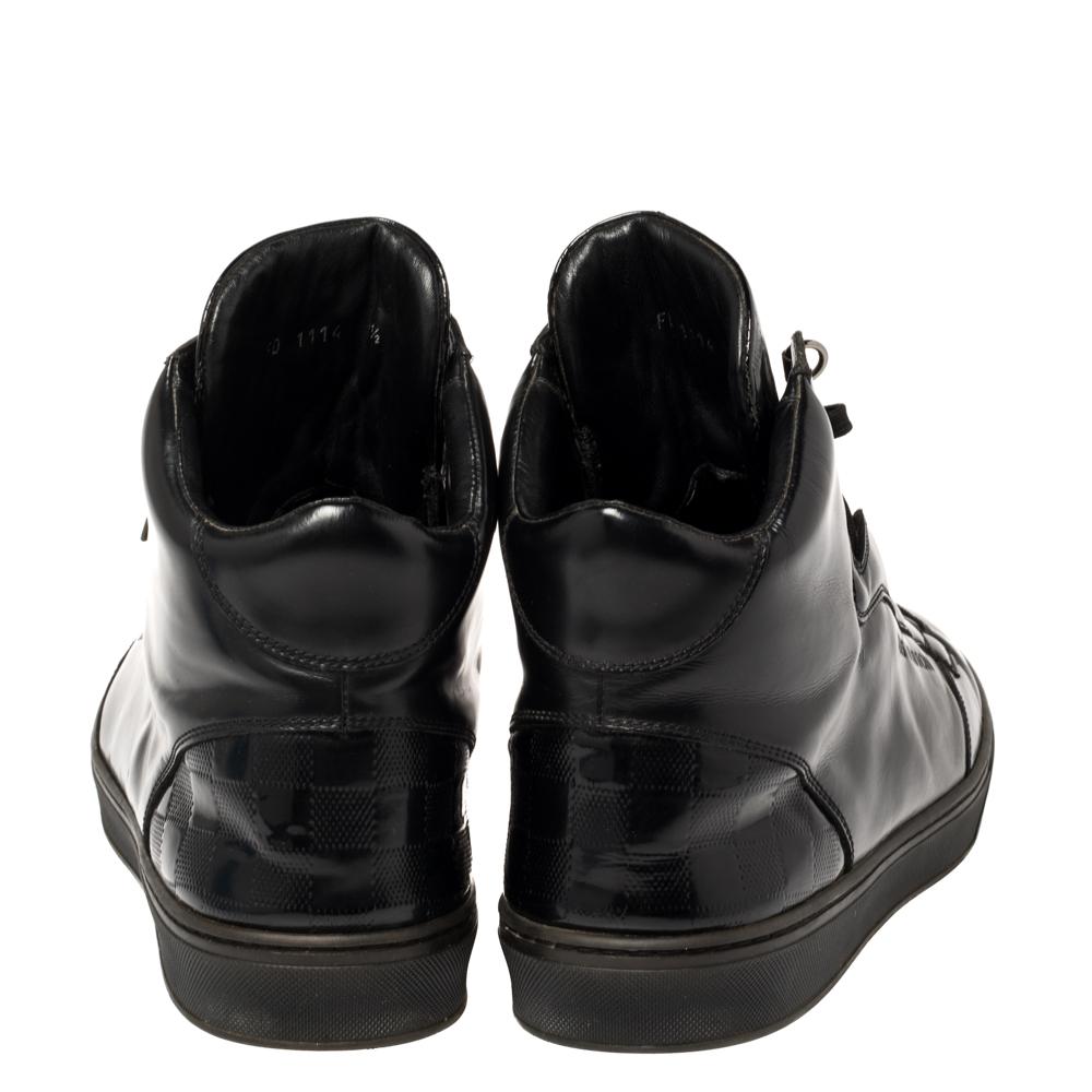 Louis Vuitton Black Leather High Top Sneakers Size 43.5 2