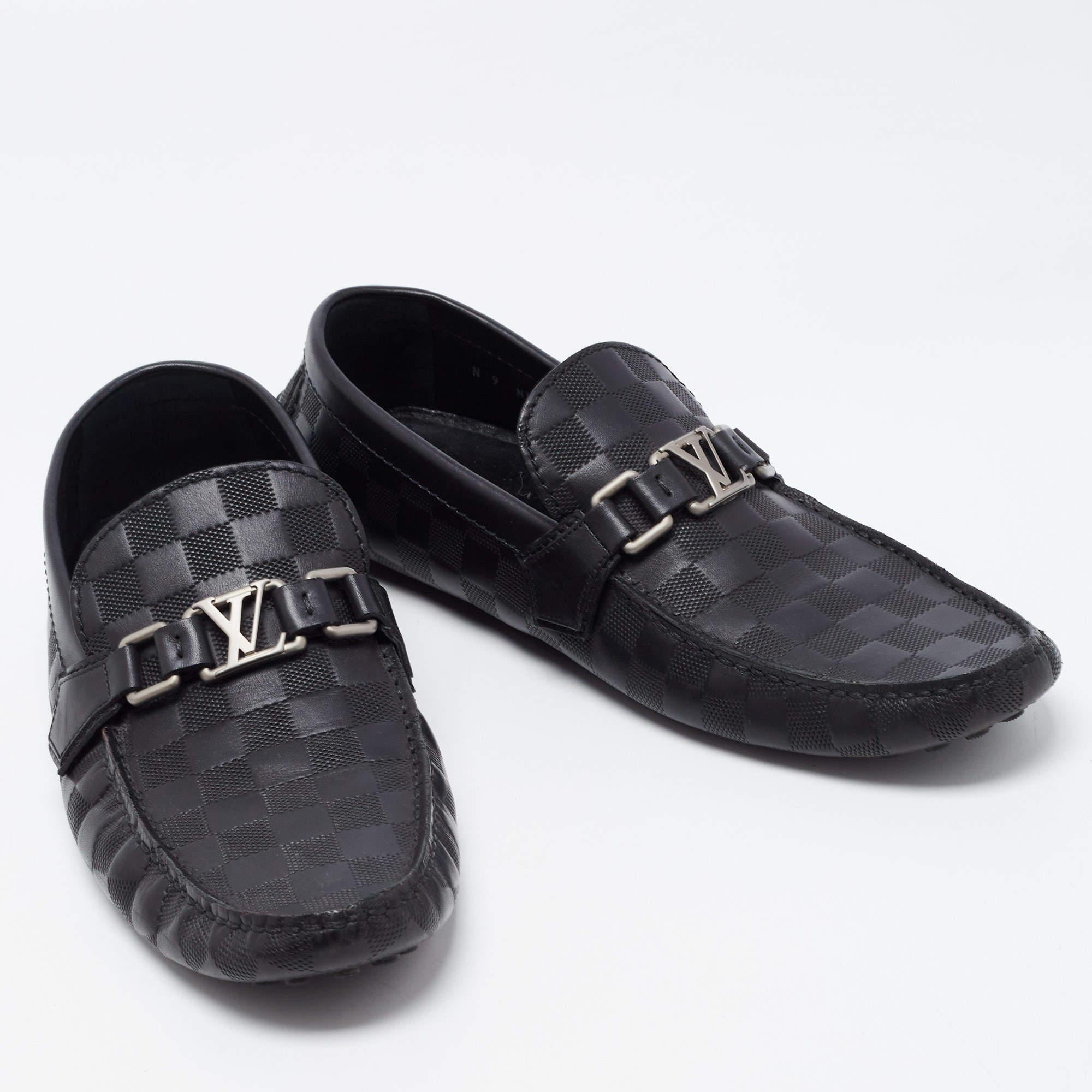 Louis Vuitton Black Leather Hockehneim Loafers Size 43 1
