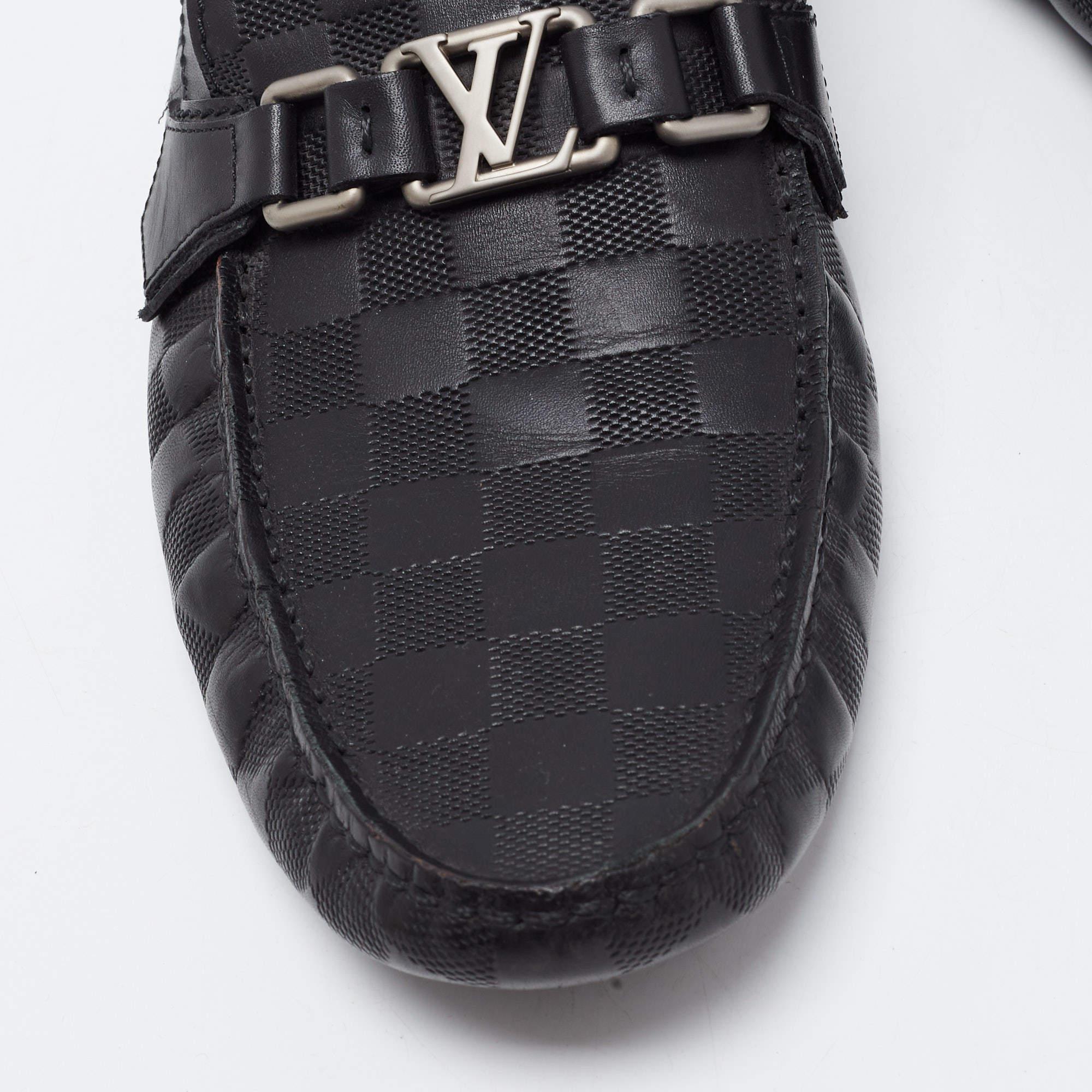 Louis Vuitton Black Leather Hockehneim Loafers Size 43 2