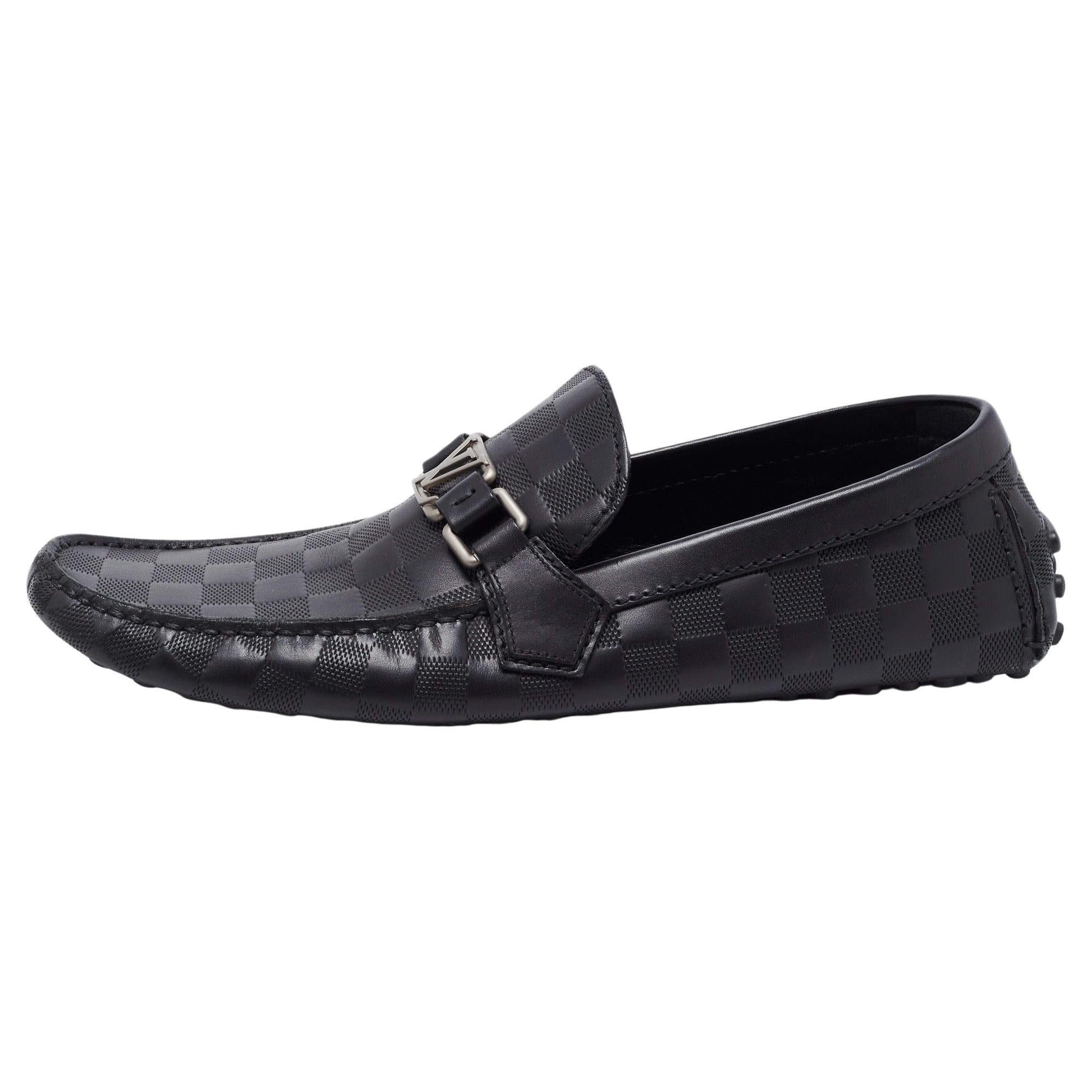 Louis Vuitton Black Leather Hockehneim Loafers Size 43