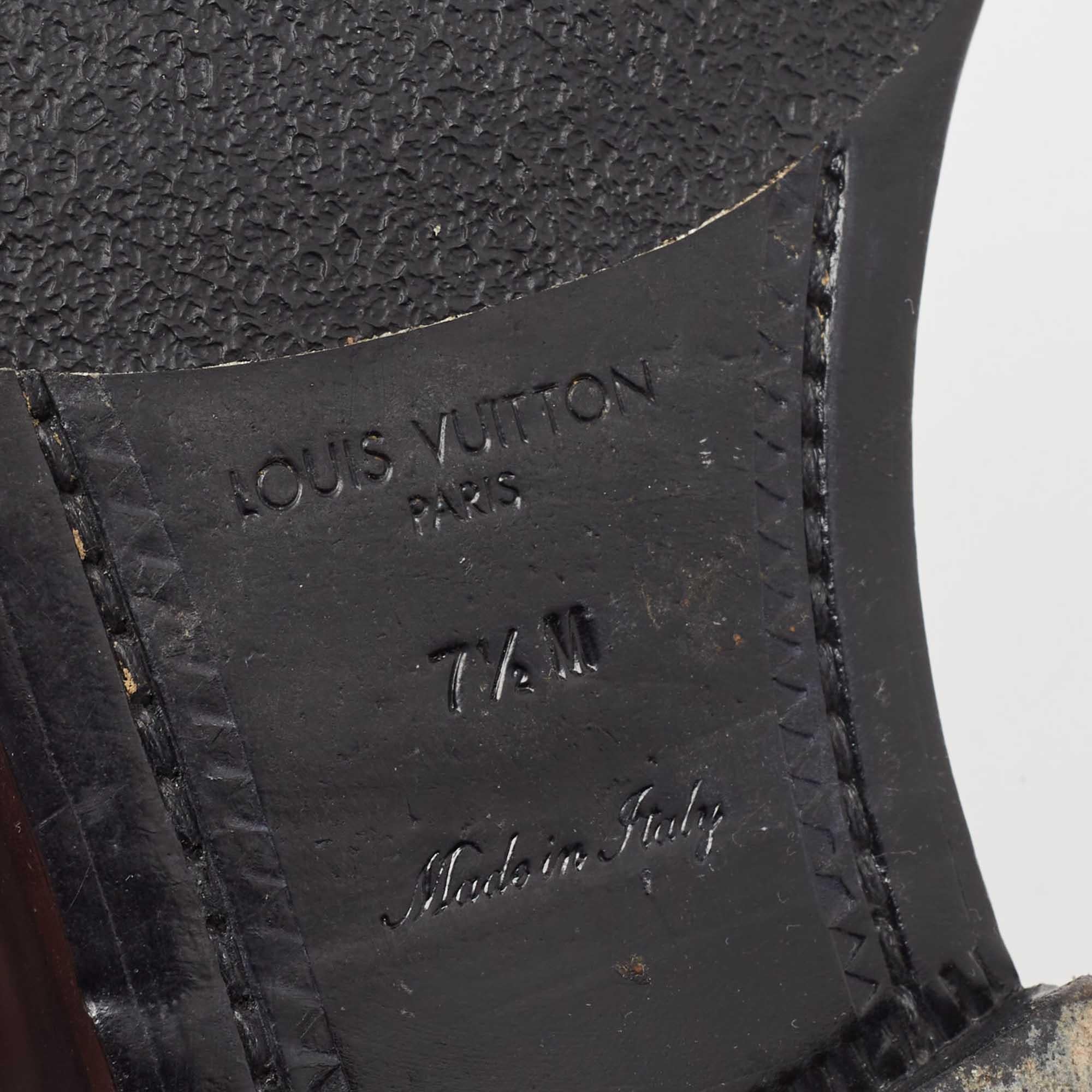 Louis Vuitton Black Leather Hockenheim Loafers Size 41.5 3