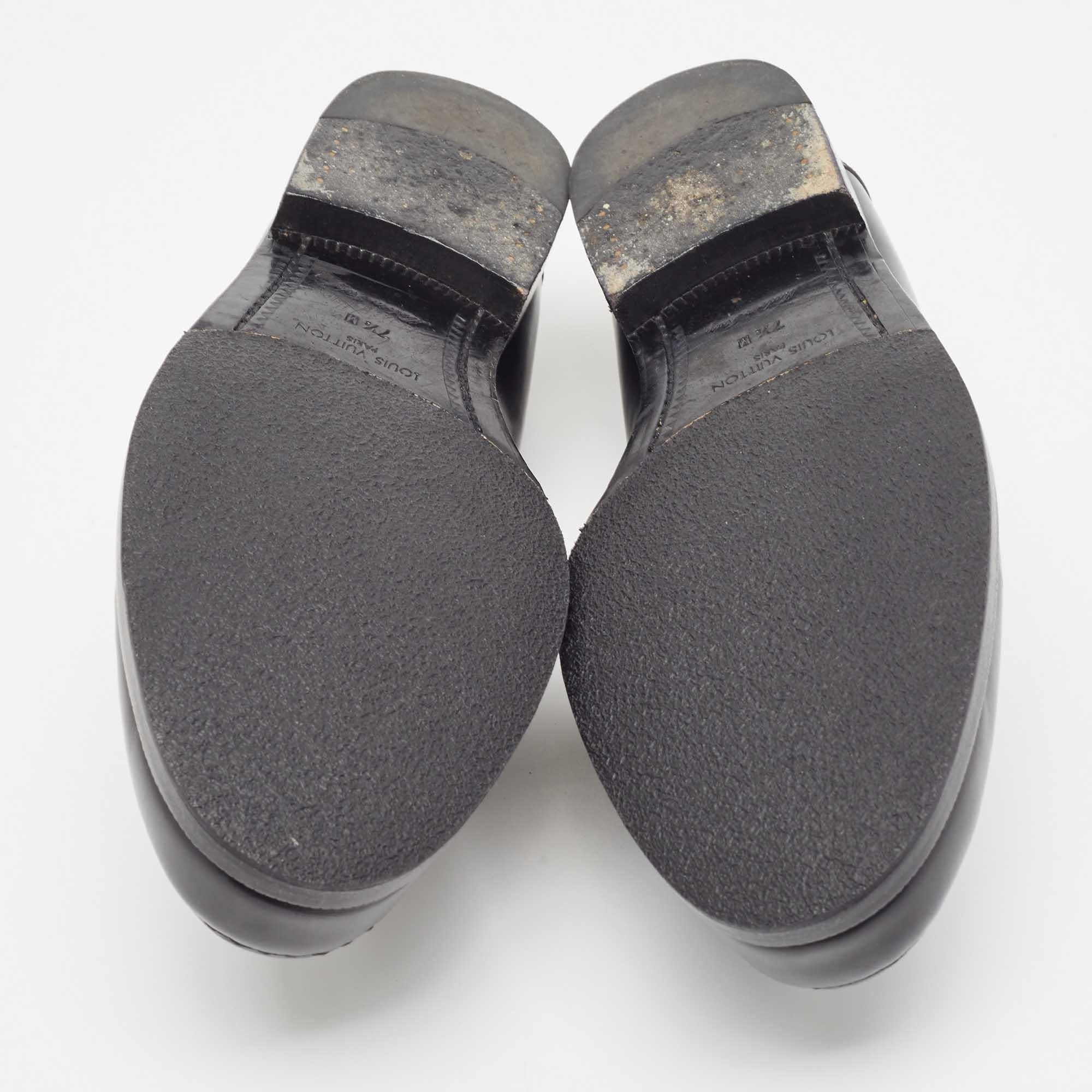 Louis Vuitton Black Leather Hockenheim Loafers Size 41.5 4