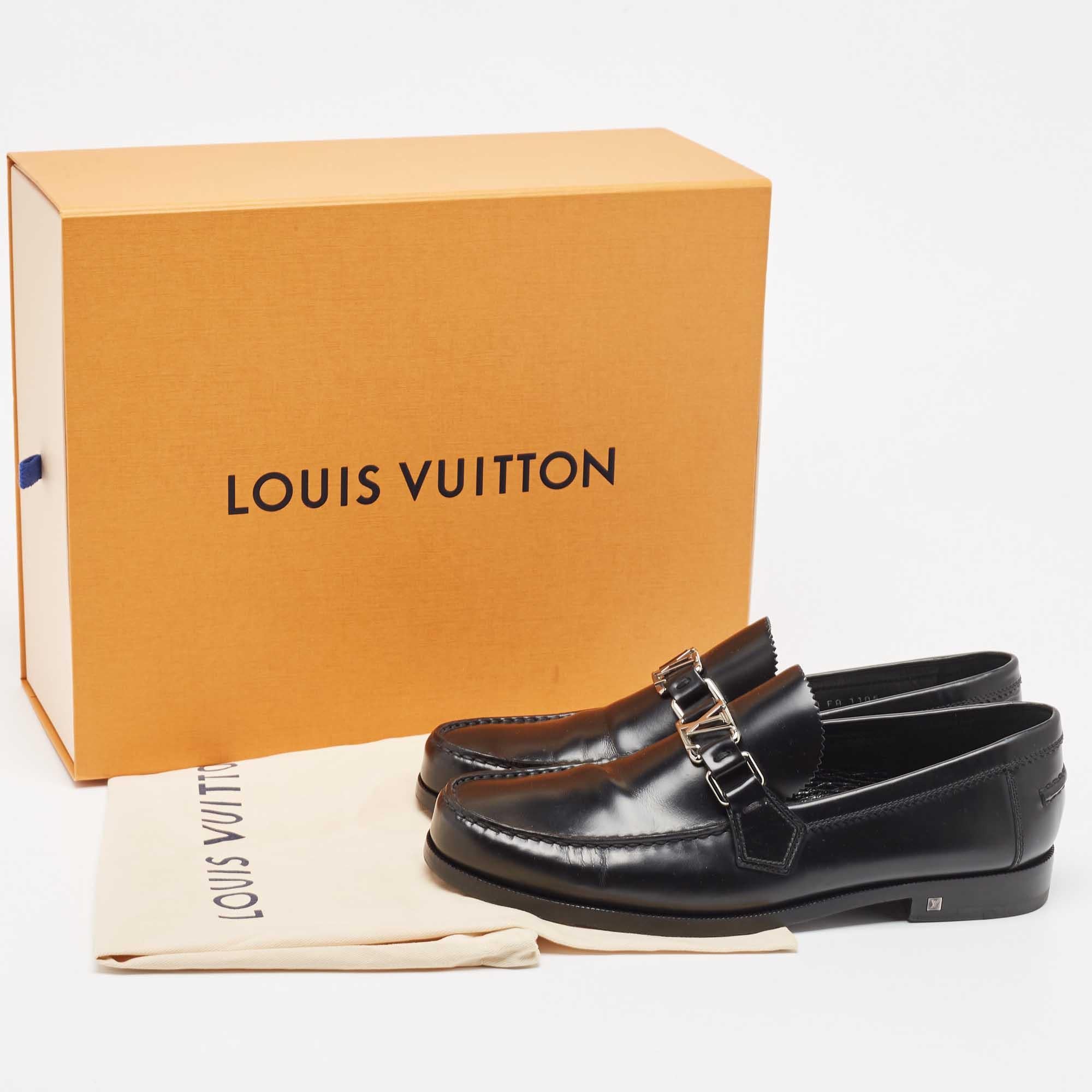 Louis Vuitton Black Leather Hockenheim Loafers Size 41.5 5
