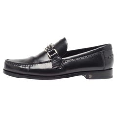 Louis Vuitton Black Leather Hockenheim Loafers Size 41.5