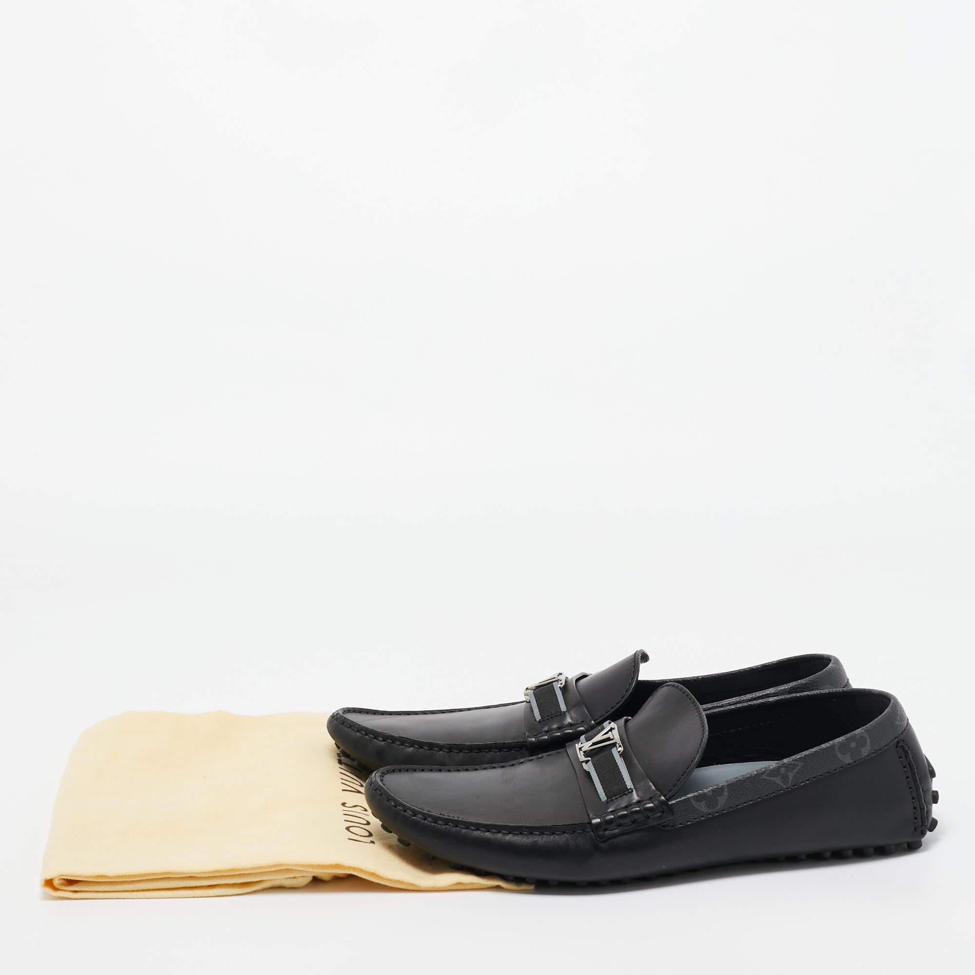 Louis Vuitton Black Leather Hockenheim Loafers Size 43.5 6