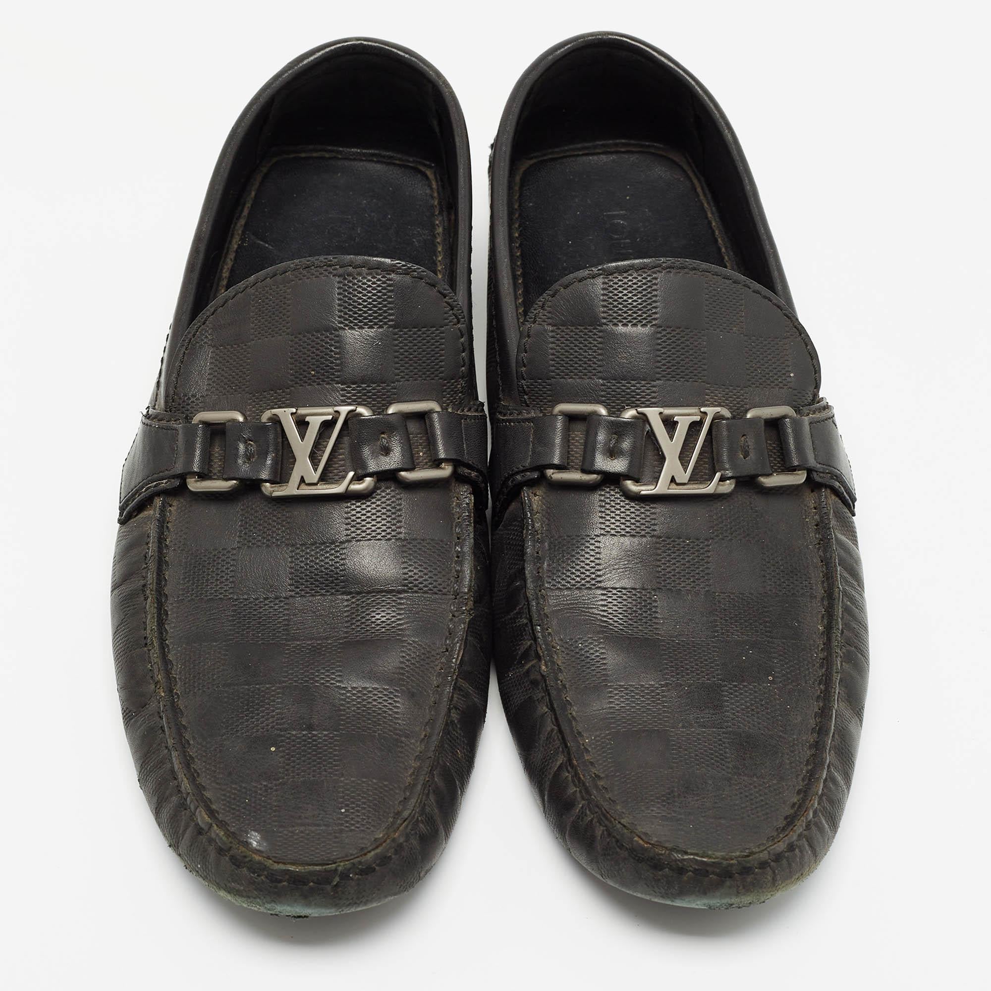 Nero Louis Vuitton - Mocassini Hockenheim in pelle nera misura 43.5 in vendita