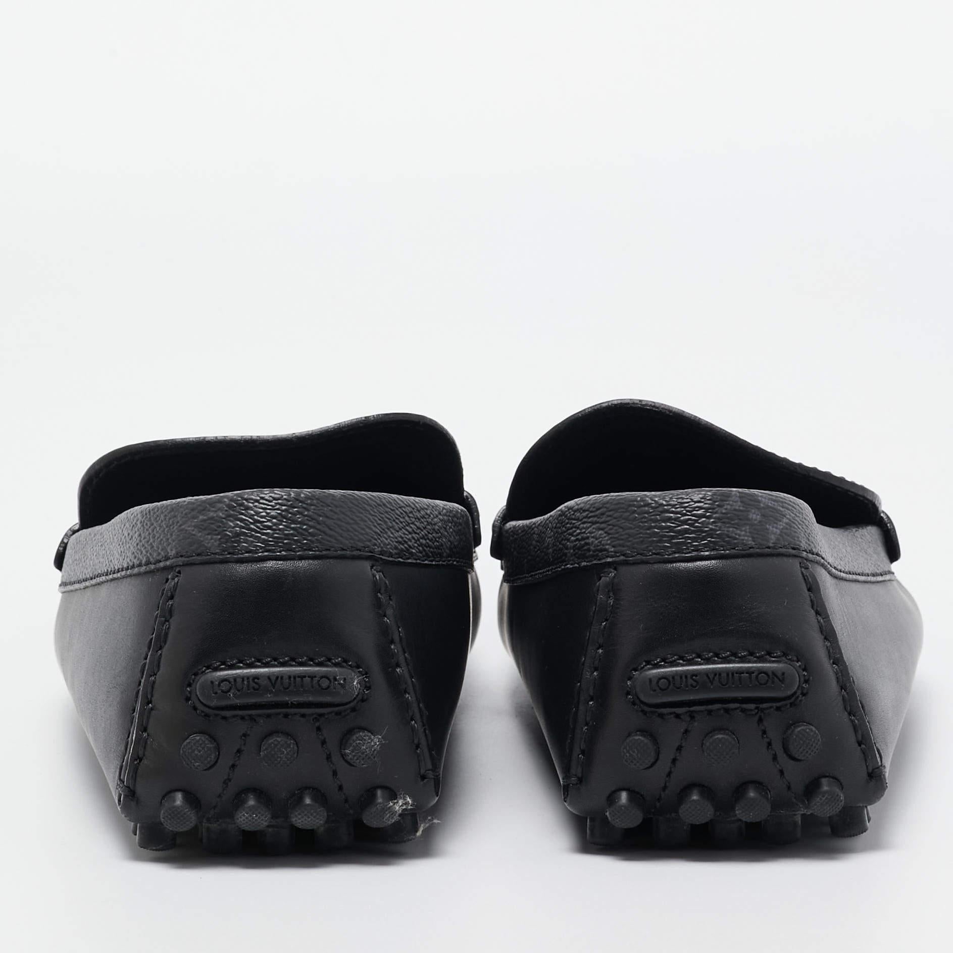 Louis Vuitton Black Leather Hockenheim Loafers Size 43.5 1
