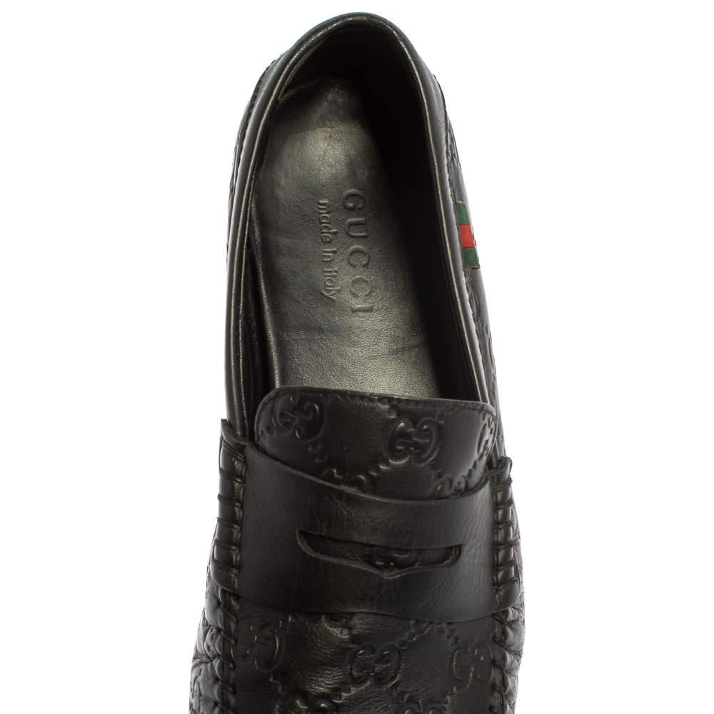 Louis Vuitton - Mocassini Hockenheim in pelle nera misura 43.5 in vendita 2