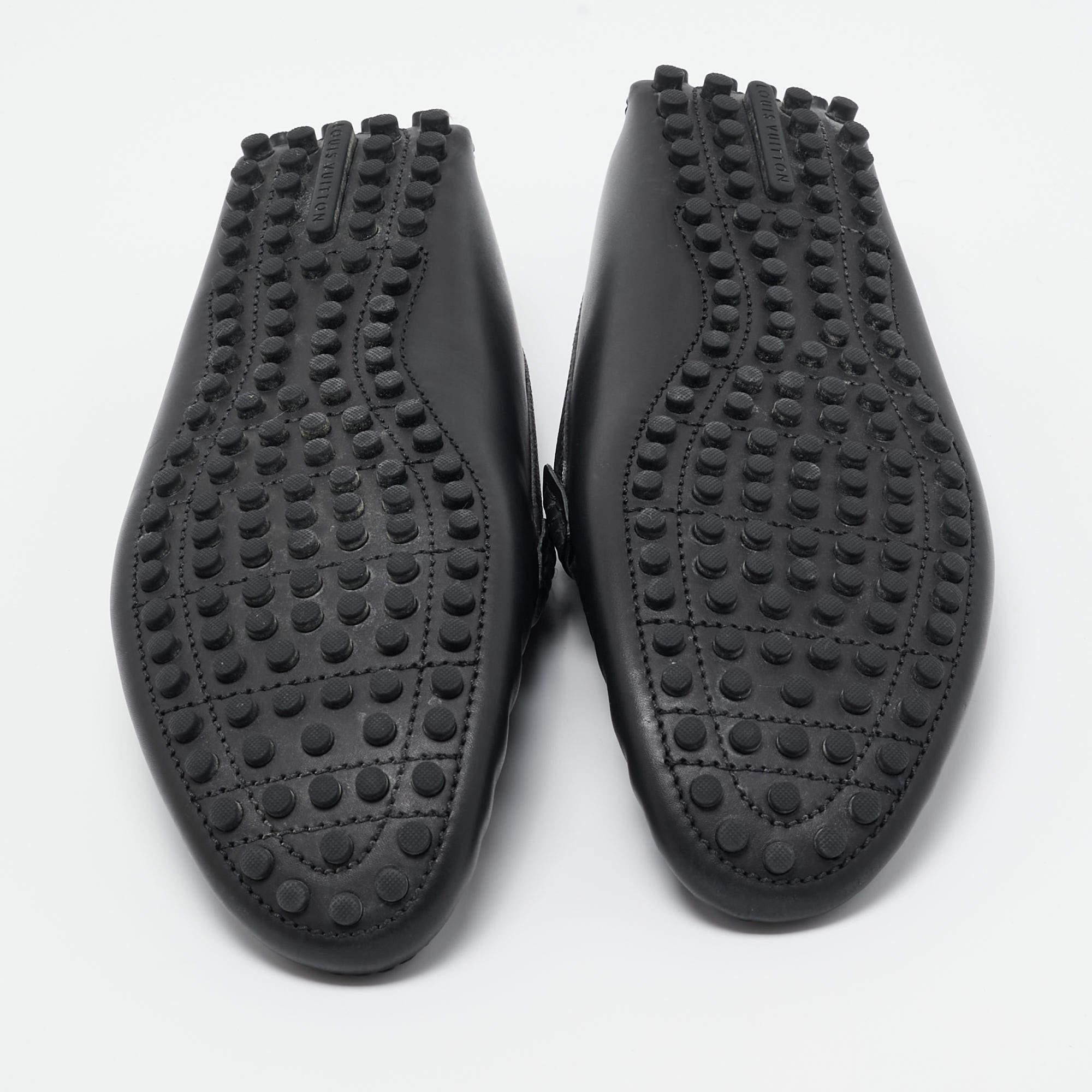 Louis Vuitton Black Leather Hockenheim Loafers Size 43.5 5