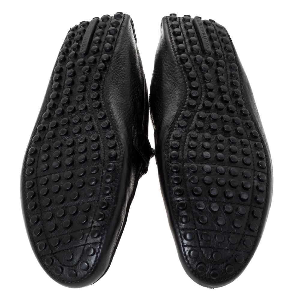 Men's Louis Vuitton Black Leather Hockenheim Loafers Size 44.5