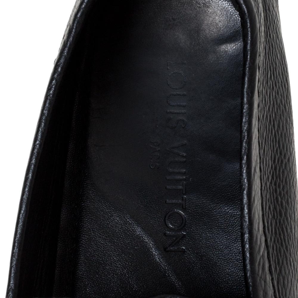 Louis Vuitton Black Leather Hockenheim Loafers Size 44.5 2