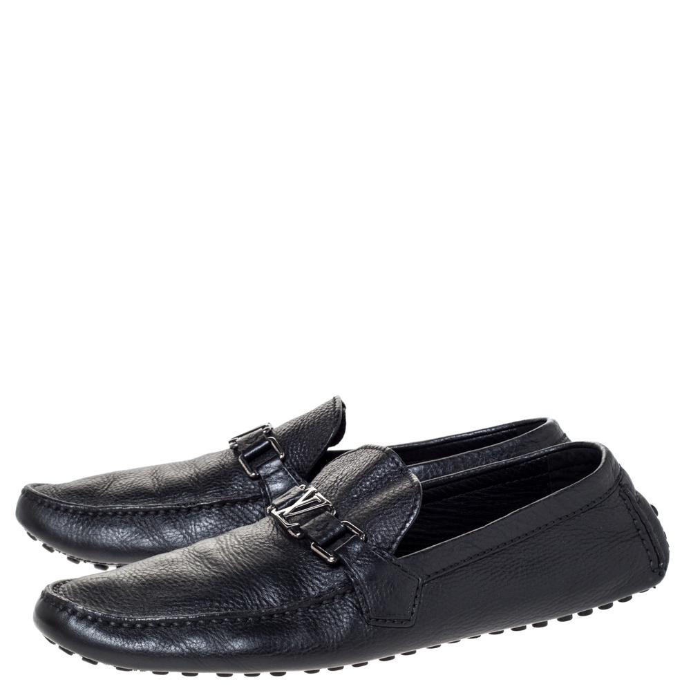 Louis Vuitton Black Leather Hockenheim Loafers Size 44.5 3