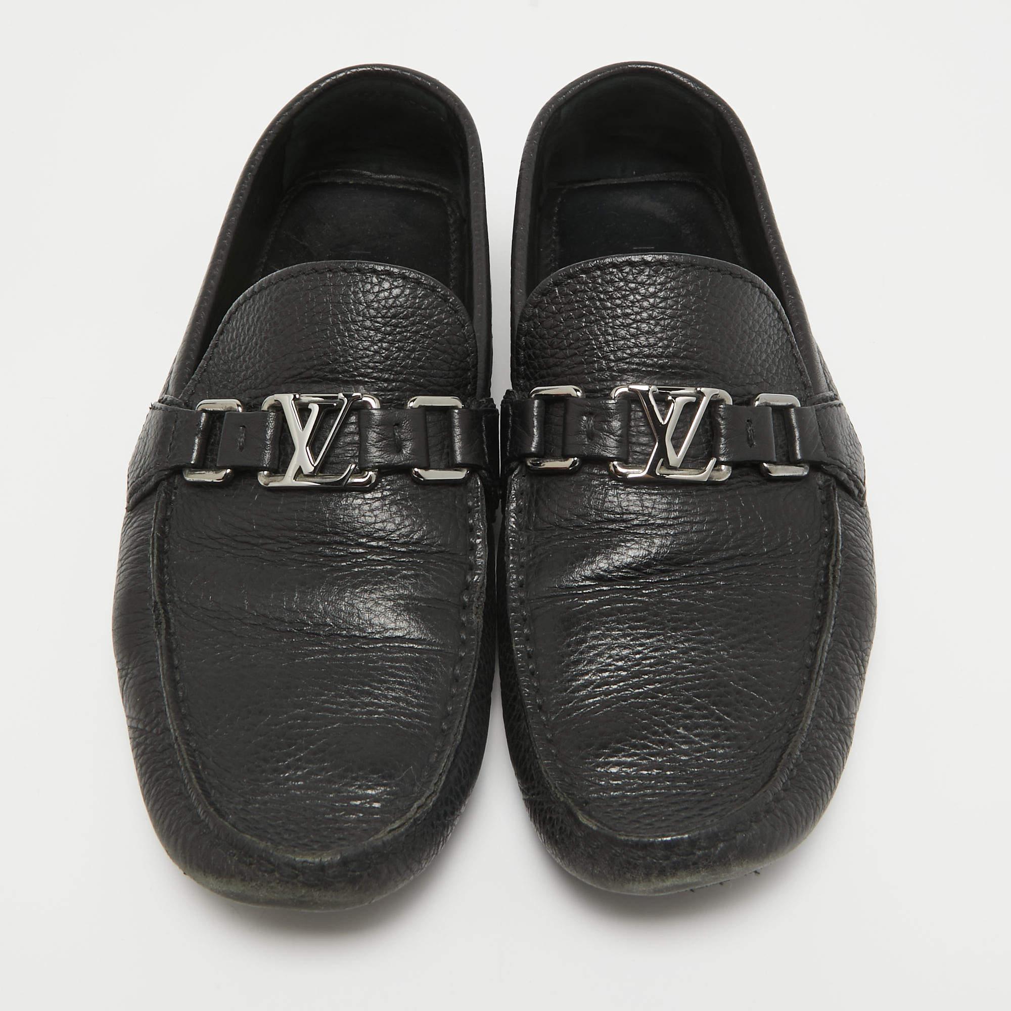 Noir Louis Vuitton Mocassins en cuir noir Hockenheim Taille 40