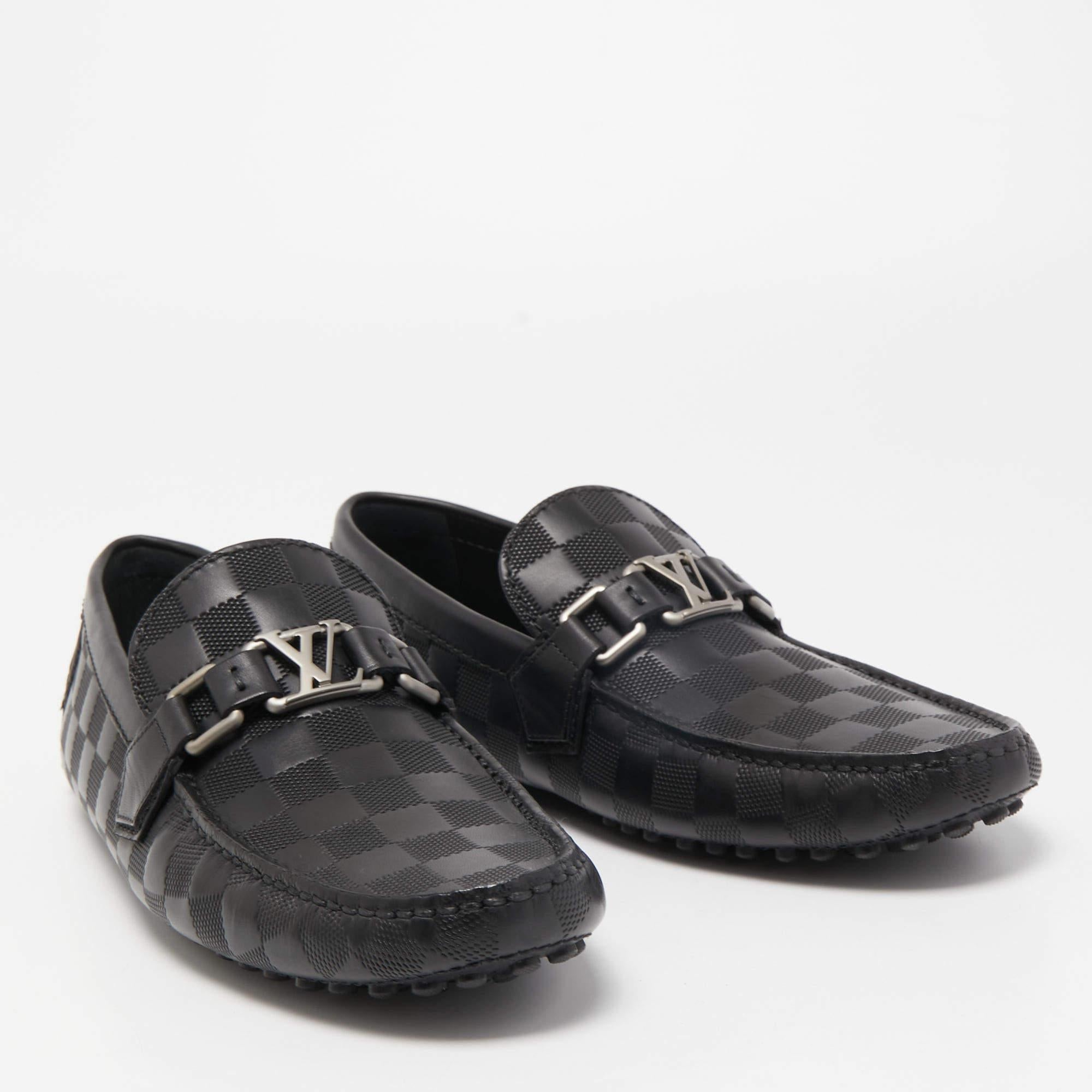 Louis Vuitton Black Leather Hockenheim Slip On Loafers Size 40.5 1