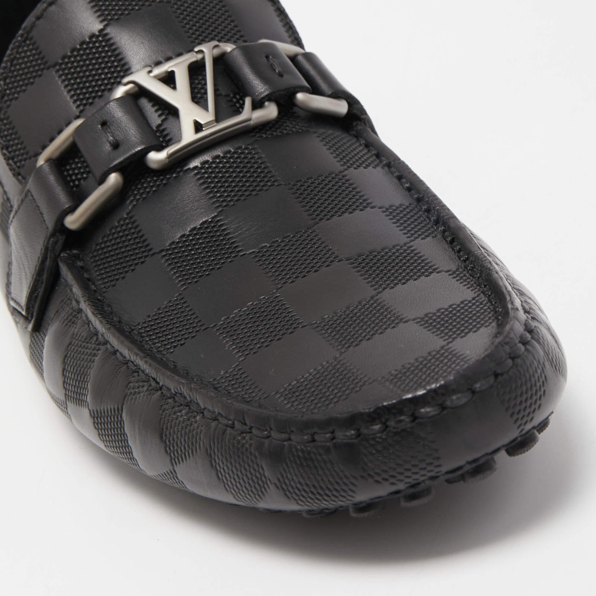 Louis Vuitton Black Leather Hockenheim Slip On Loafers Size 40.5 3