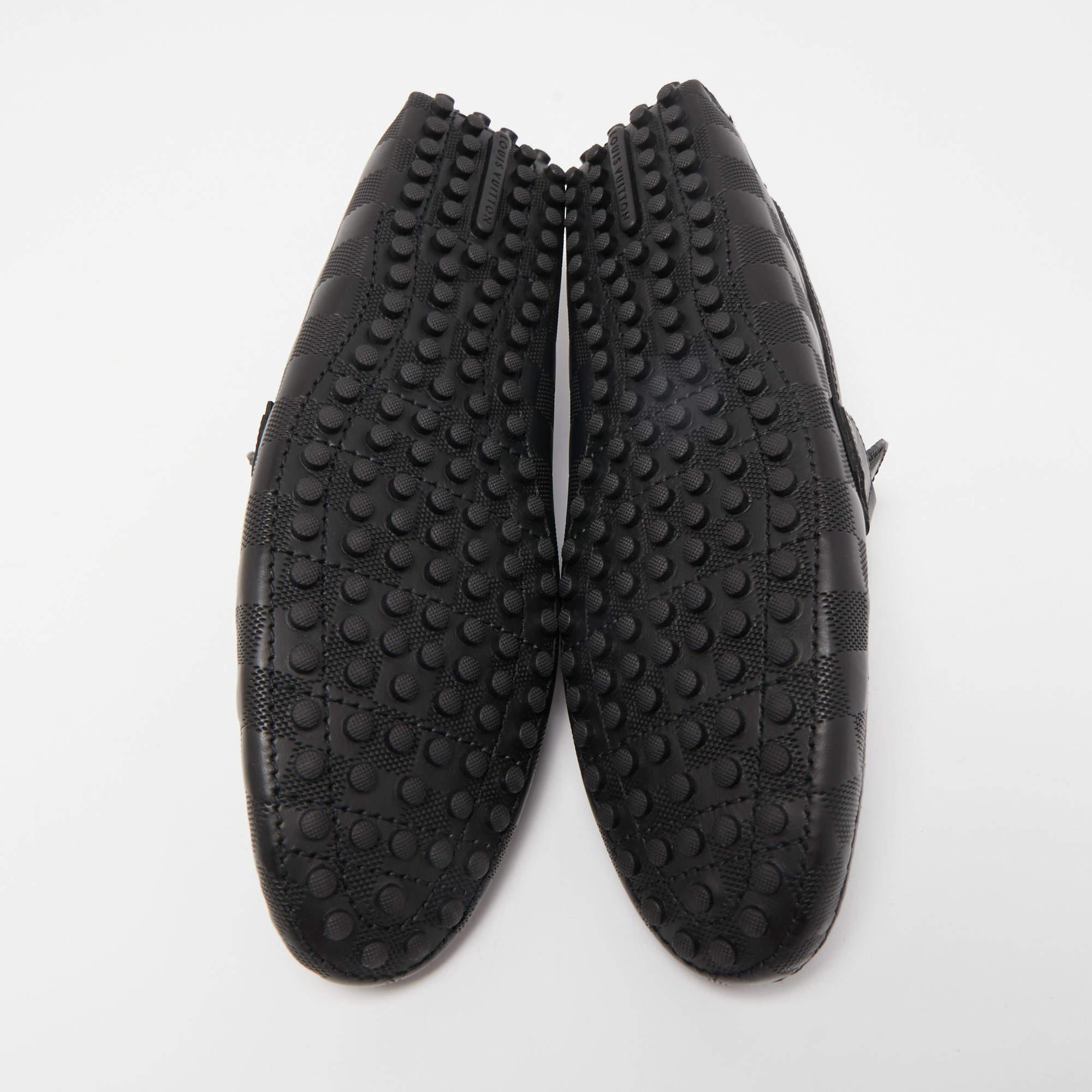 Louis Vuitton Black Leather Hockenheim Slip On Loafers Size 40.5 4