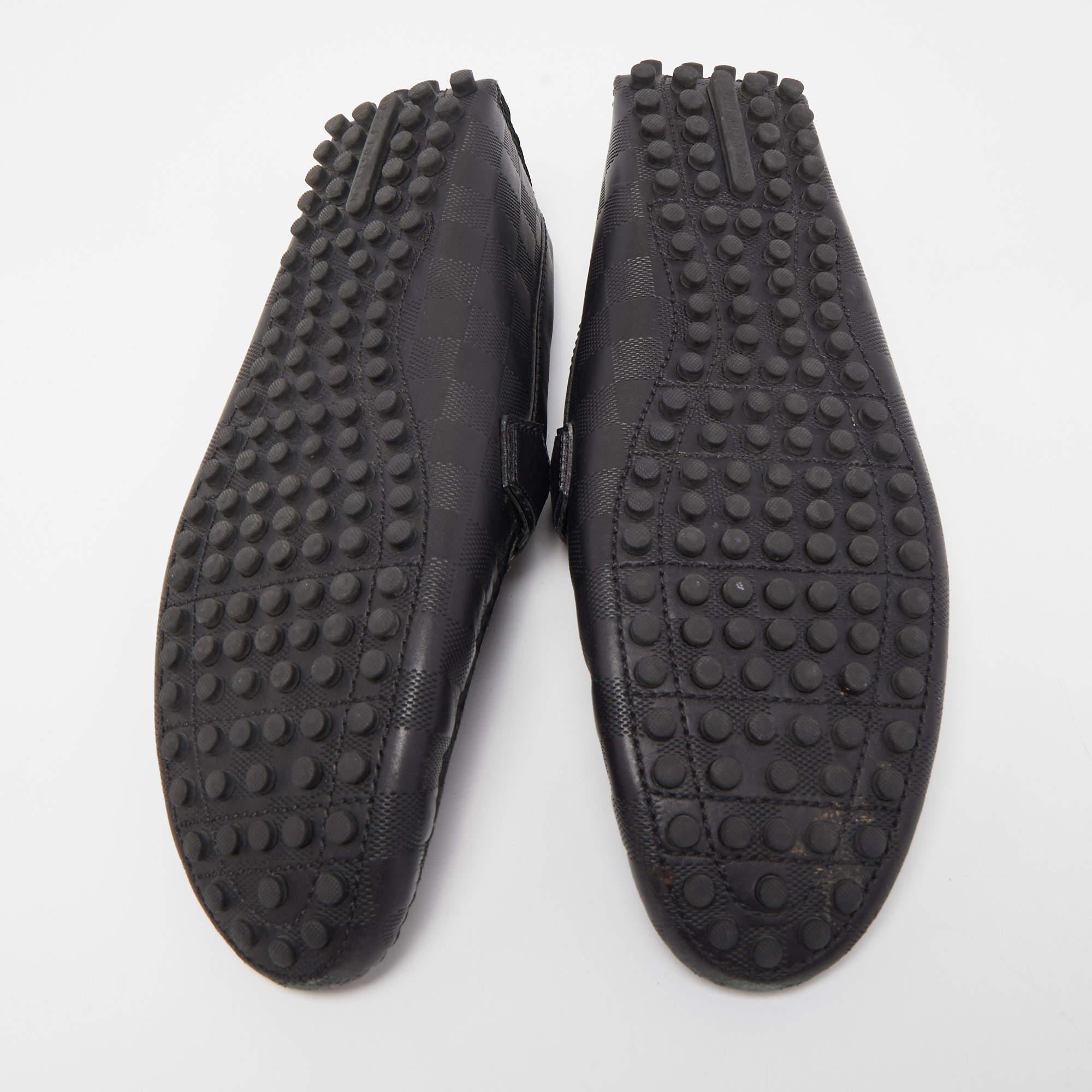 Louis Vuitton Black Leather Hockenheim Slip On Loafers Size 43 4