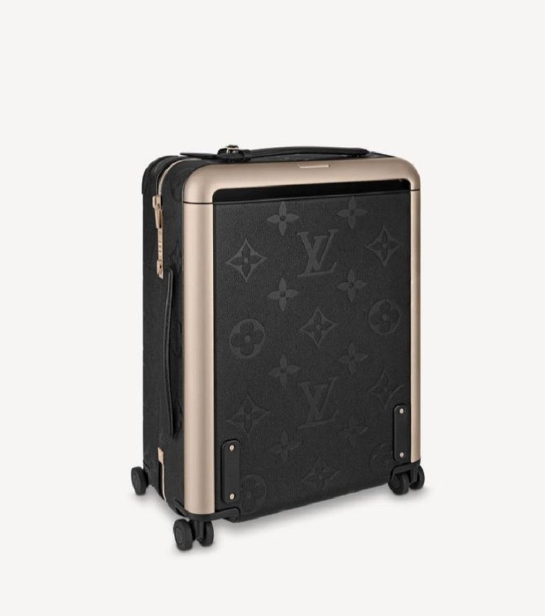 Louis Vuitton Black Leather HORIZON 55 CARRYON SUITCASE For Sale at
