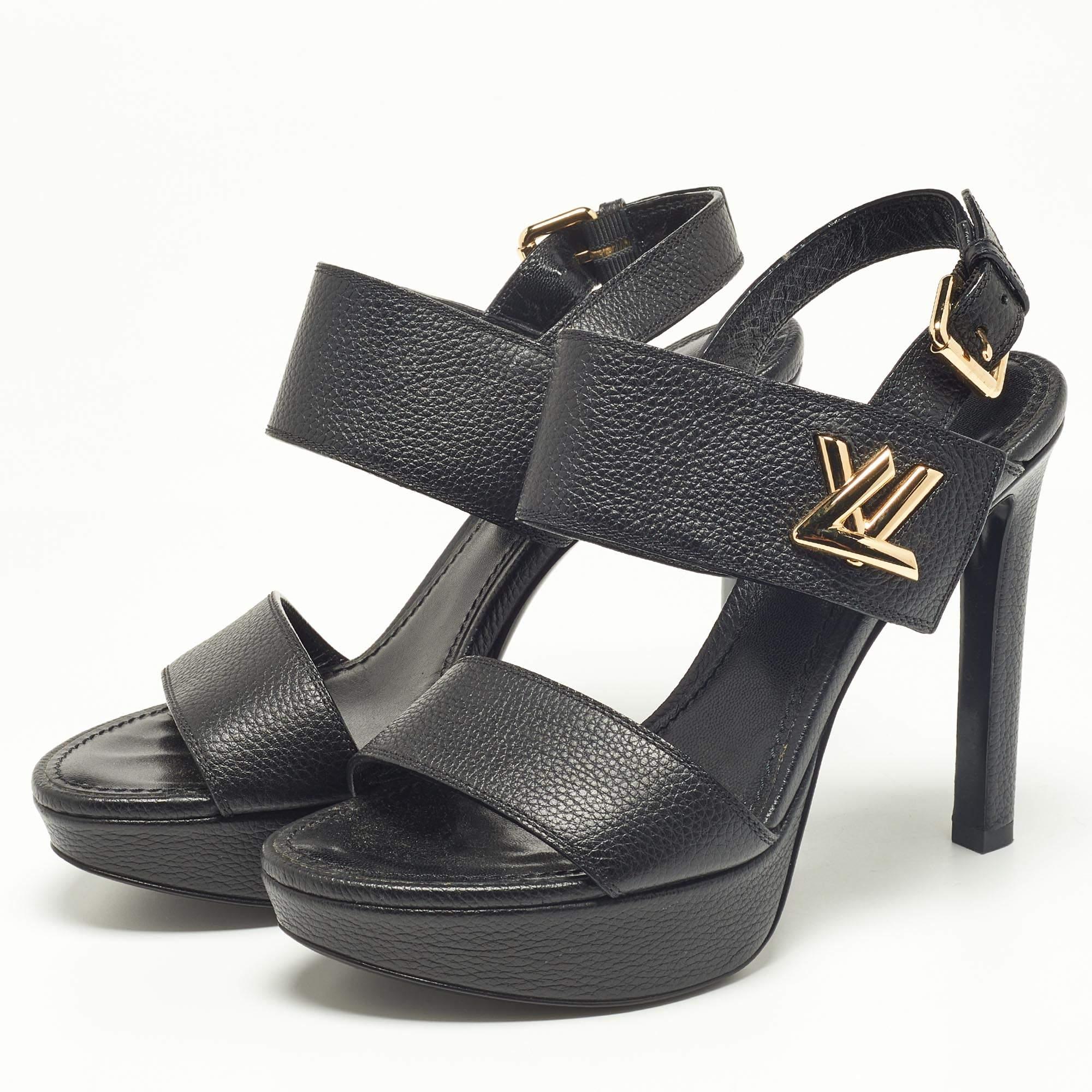 A classic pair of sandals is a must-have in every collection, and when the design is by Louis Vuitton, it is sure to add a statement of luxury to your wardrobe. These sandals are sure to delight!

Includes: Original Dustbag, Extra Heel Tips