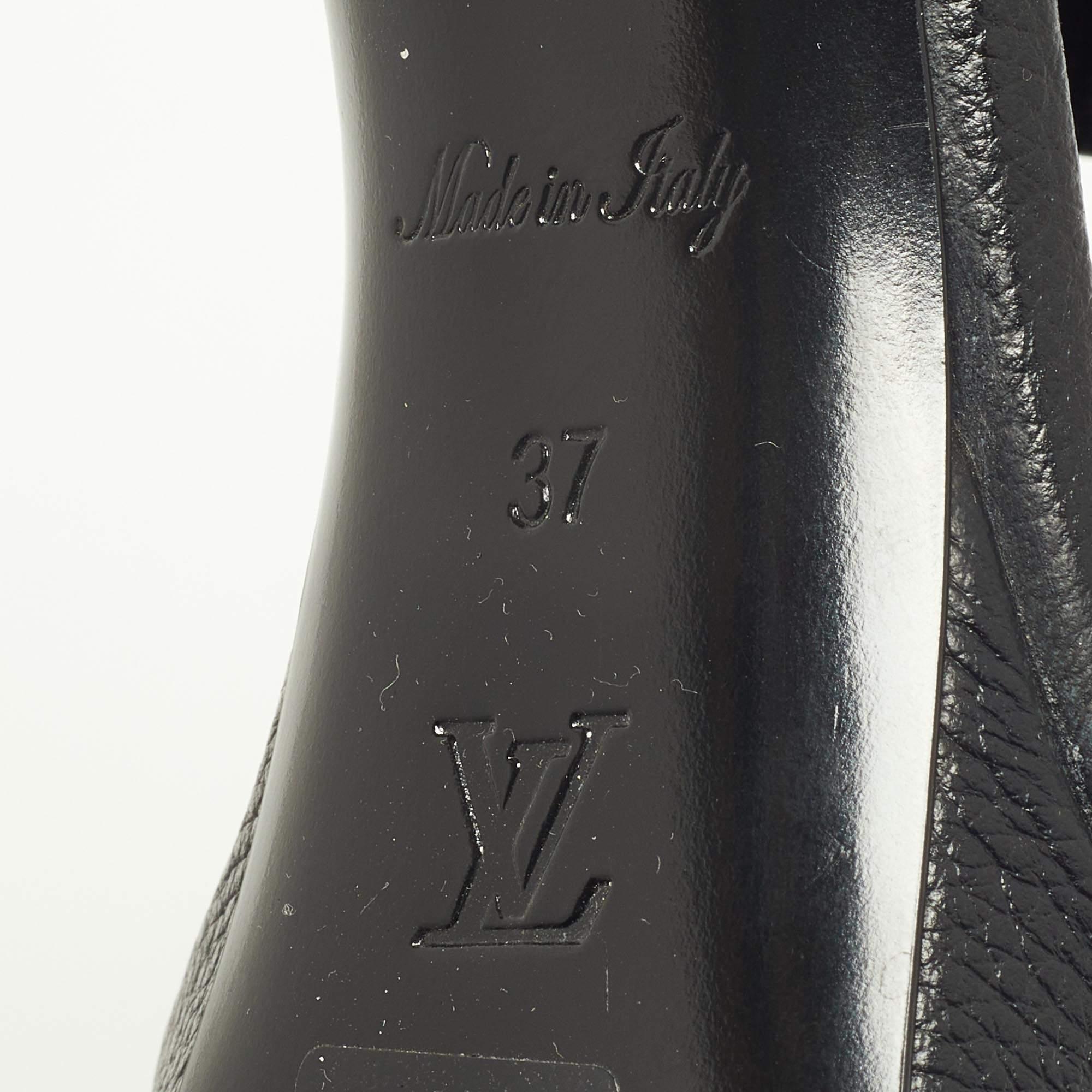 Louis Vuitton Black Leather Horizon Platform Sandals Size 37 4