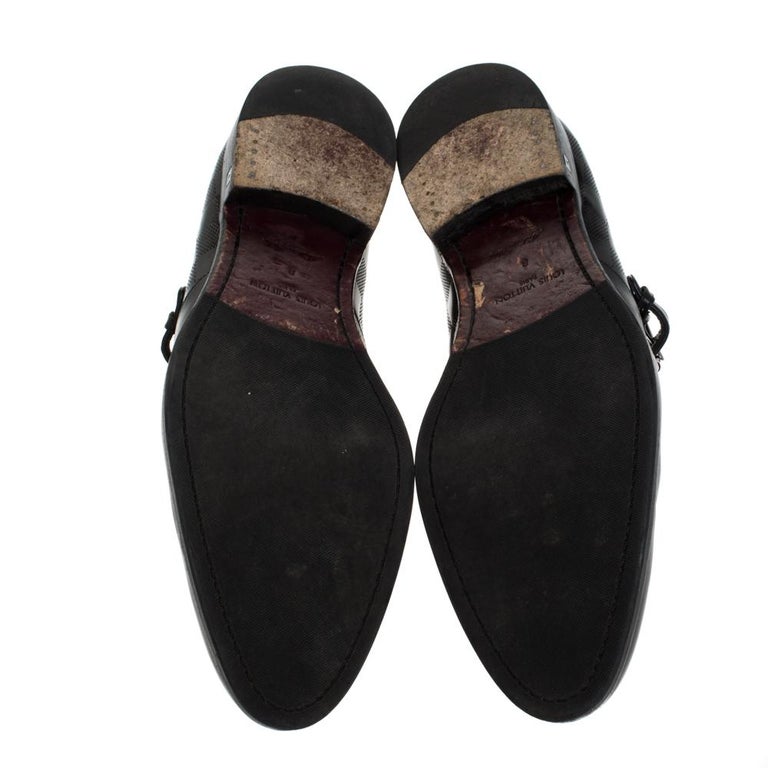 Louis Vuitton Infini Leather Buckle Derby Shoes