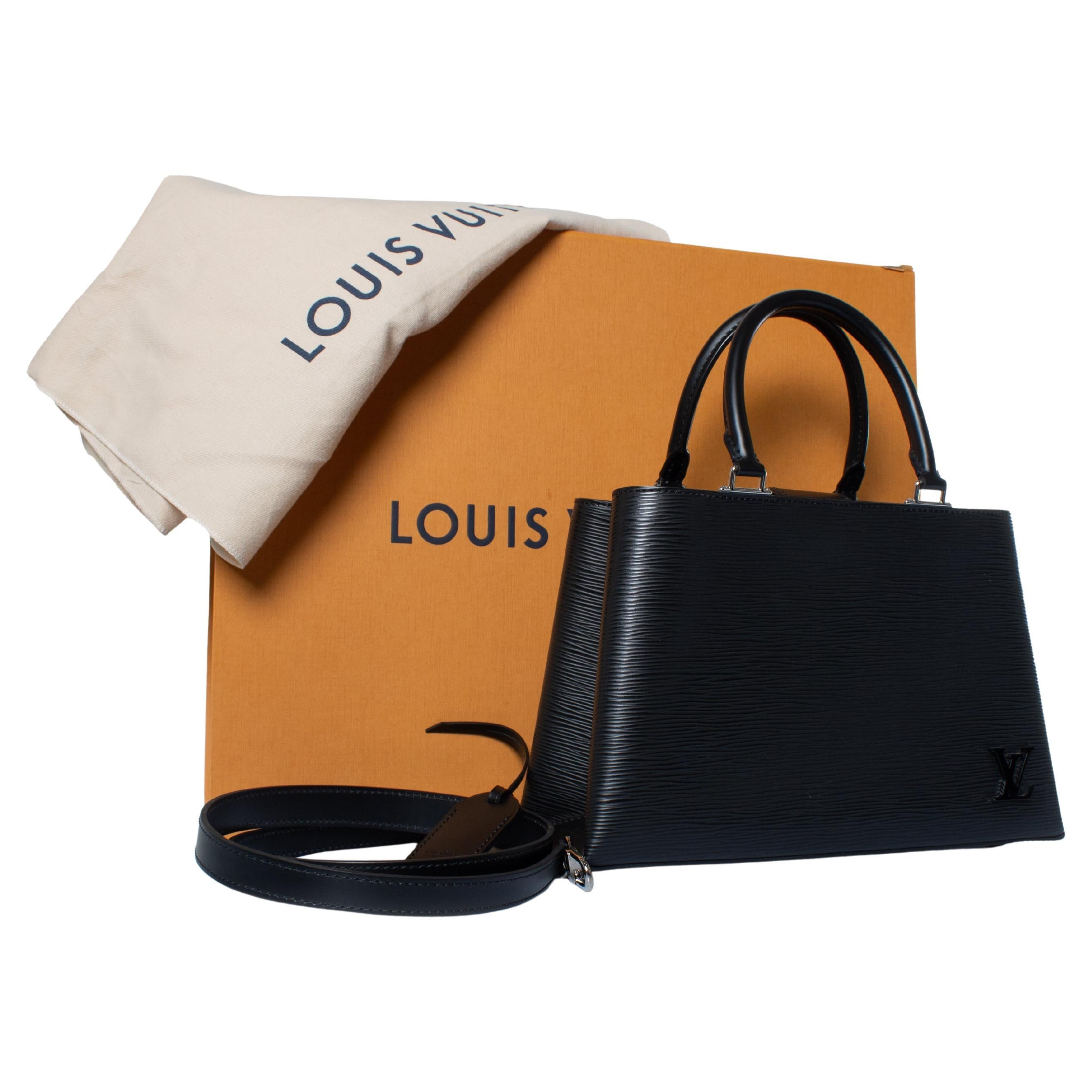 Louis Vuitton, black leather Kleber PM tote For Sale