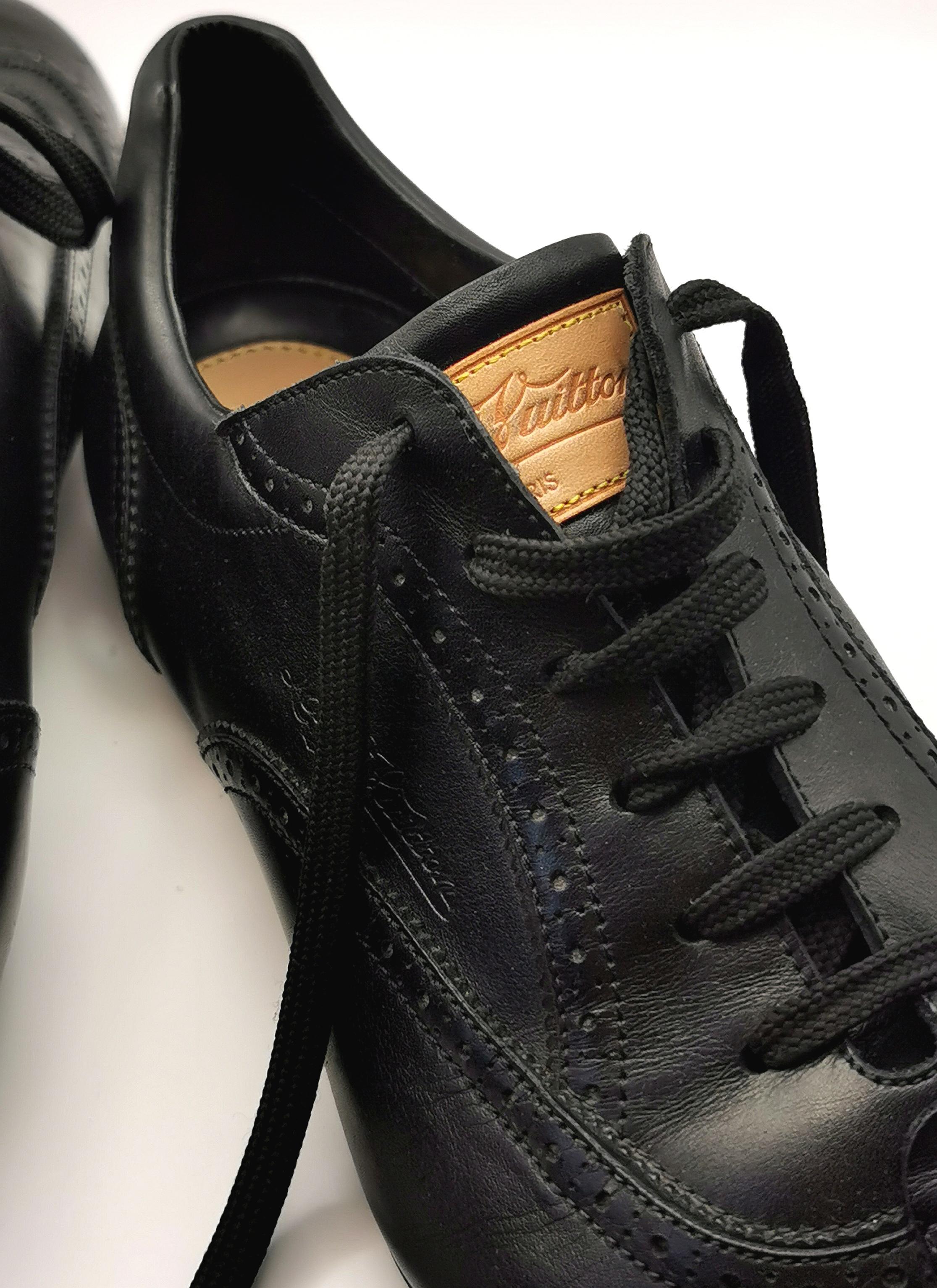 Louis Vuitton black leather lace up brogue style sneakers  For Sale 7