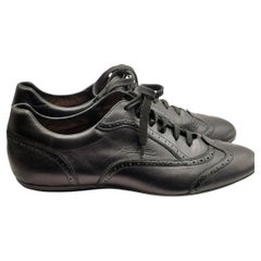 Louis Vuitton black leather lace up brogue style sneakers 