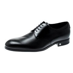 Louis Vuitton Black Leather Lace Up Derby Size 41.5