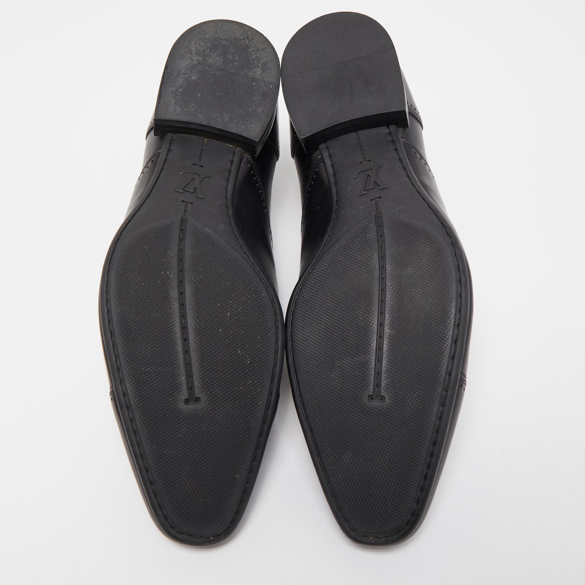 Louis Vuitton Black Leather Lace Up Derby Size 42.5 3
