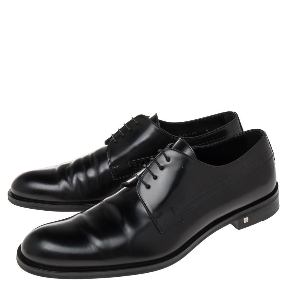 louis Vuitton Black Leather Lace Up Oxford Size 43 2