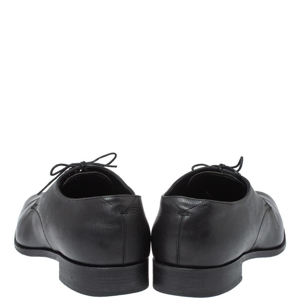Louis Vuitton Black Leather Lace Up Oxford Size 43.5 1